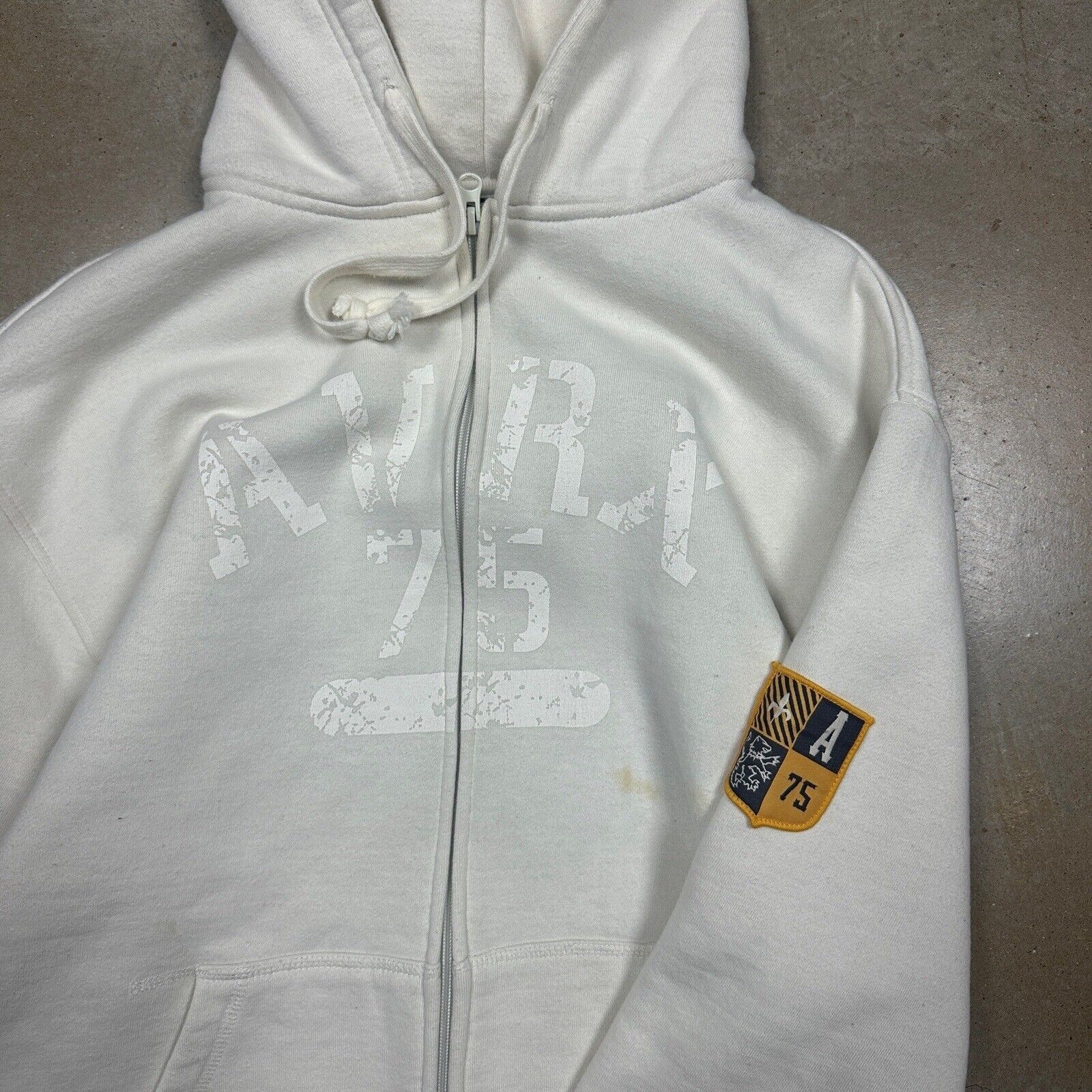 Avirex × Vintage Vintage Avirex 75 Zip Up White Drawstrings Hoodie Size XL Size US XL / EU 56 / 4 - 3 Thumbnail