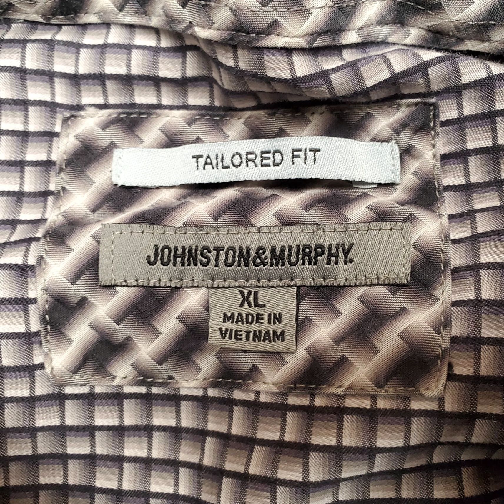 Johnston & Murphy Johnston & Murphy Shirt Men XL Gray Geometric Flip Cuff Long Sleeve Button casual Size US XL / EU 56 / 4 - 3 Thumbnail