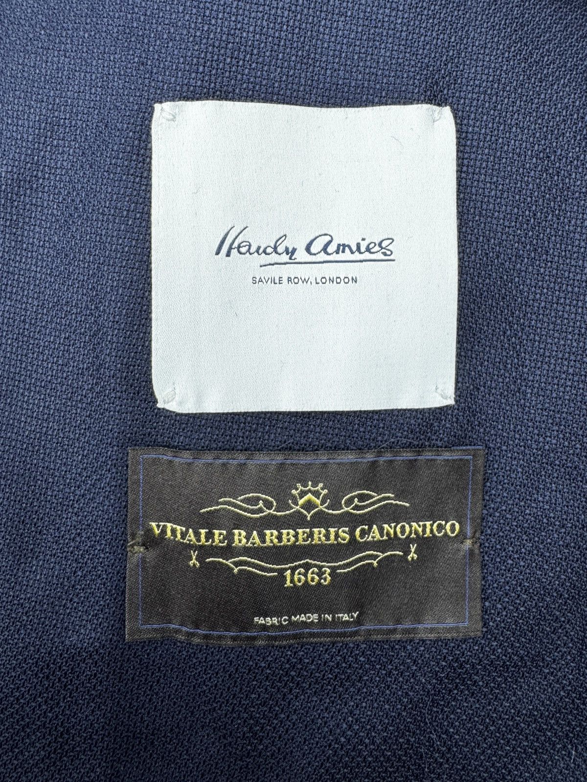 Hardy Amies Hardy Amies Navy Patterned Pure Wool Mens Blazer Heddon Fit Size 40R - 11 Thumbnail