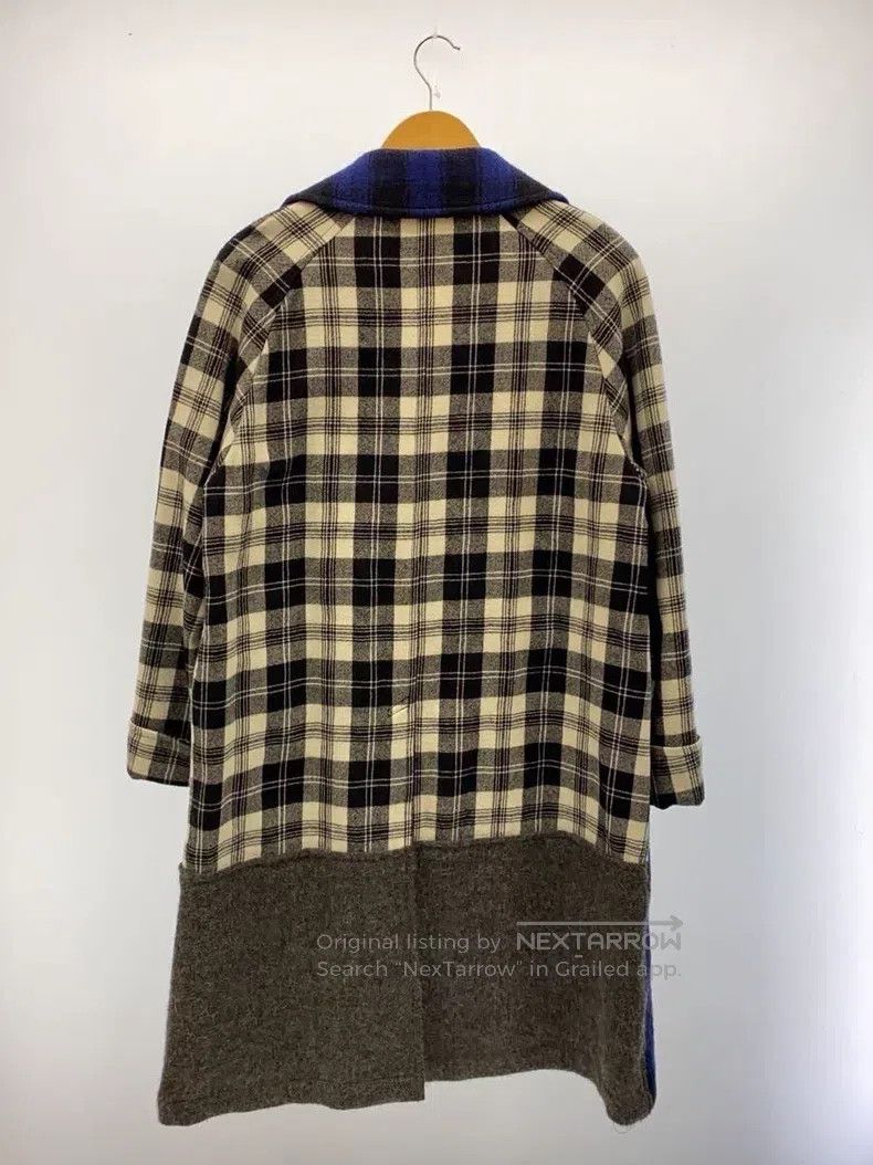 Comme des Garcons Comme Des Garcons Blue Plaid Mixed Floral Wool Coat Size M / US 6-8 / IT 42-44 - 3 Thumbnail