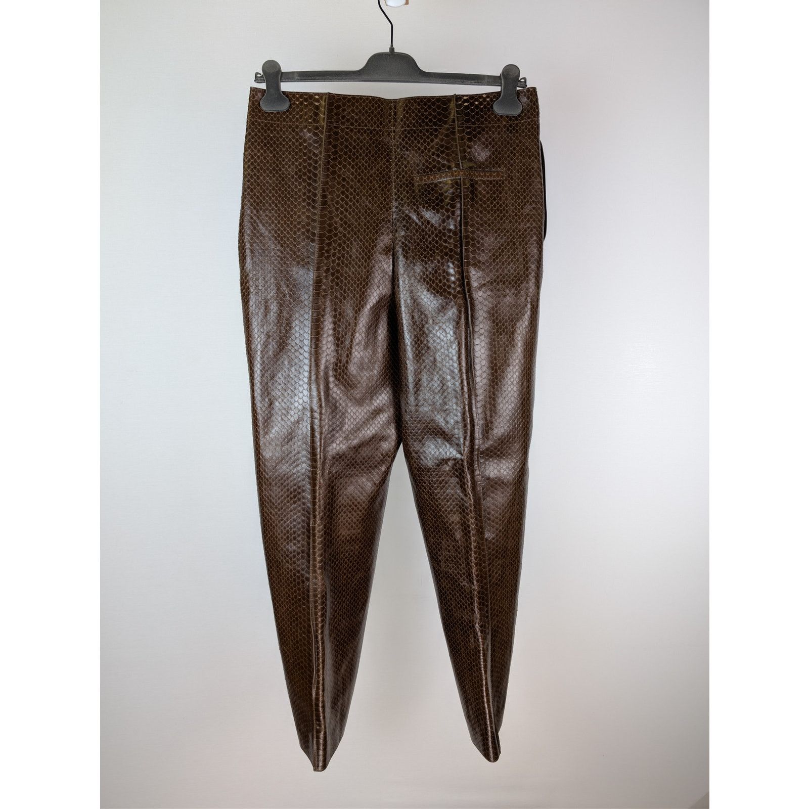 Bottega Veneta o1rshd1 Carved Leather Snake Trousers Pants in Nut Size US 32 / EU 48 - 15 Thumbnail
