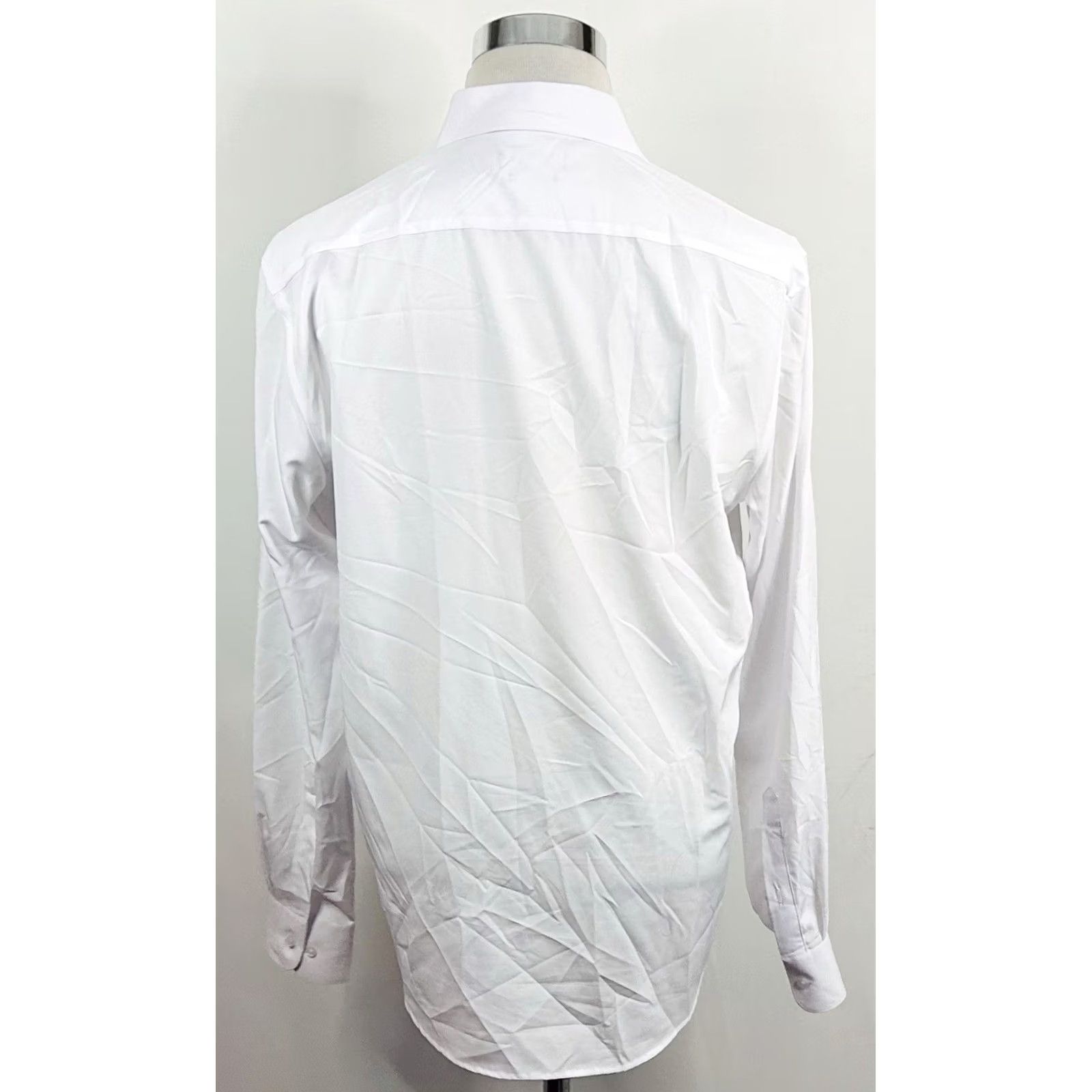 Nautica Nautica Dress Shirt Slim White 16 16.5 34/35 Polyester Blend Formal Button Collar Spread Mens Regular Size Size 46R - 5 Thumbnail