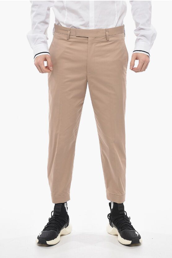 image of Neil Barrett Slim Fit Barrett Metal Pants With Adjustable Ankles in Brown, Men's (Size 31)