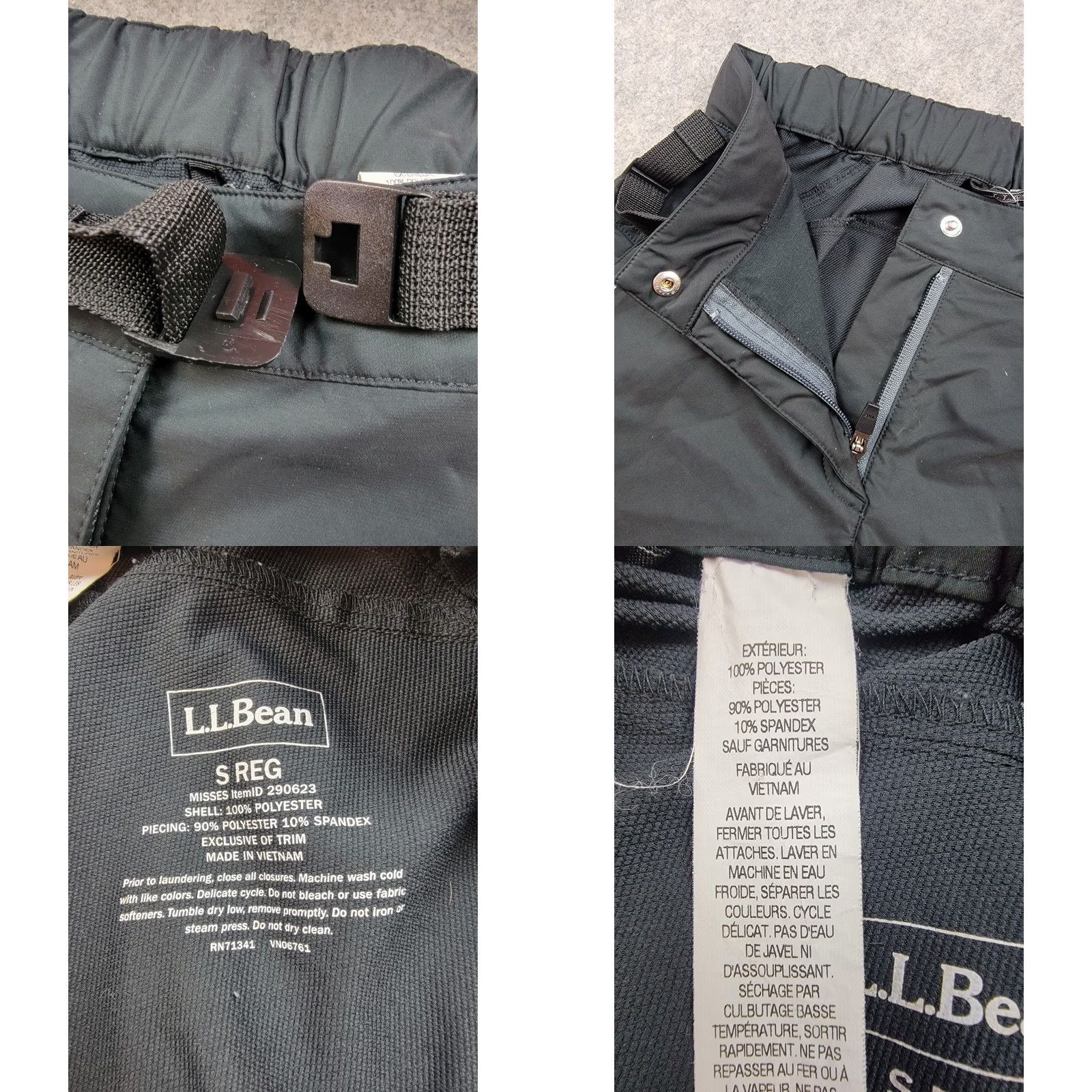 Vintage LL Bean Pants Womens Small Black Softshell Belted Outdoor Hiking Camping Active Size 28" / US 6 / IT 42 - 9 Thumbnail
