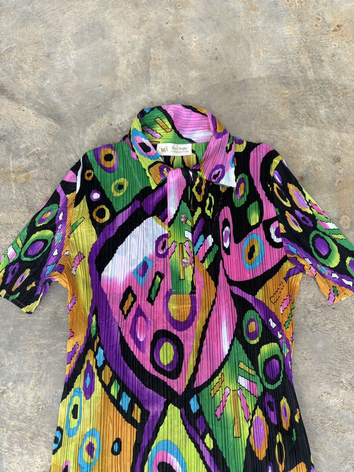 Issey Miyake × Japanese Brand × Pleats Please Issey Miyake Max Polla by Madam polla Pleats Please Style block Shirt Size ONE SIZE - 2 Thumbnail
