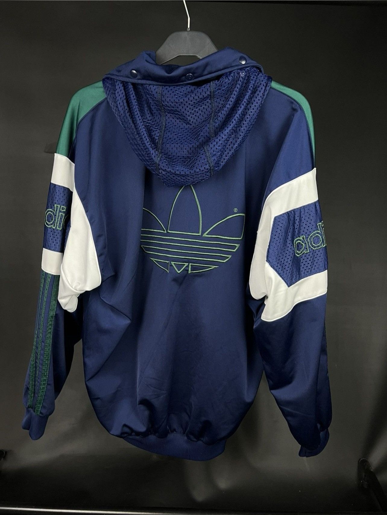 Adidas × Vintage Vintage 80s Adidas Jacket Tracksiut Navy Blue Jacket Size US L / EU 52-54 / 3 - 7 Thumbnail
