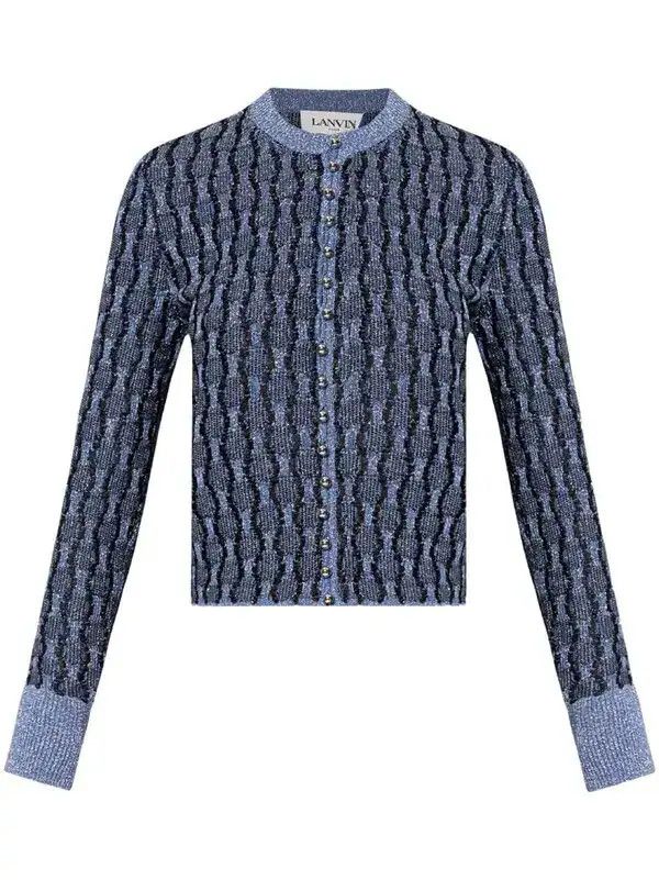Lanvin o1y0326 Cardigan in Light Blue/Black Size M / US 6-8 / IT 42-44 - 1 Thumbnail