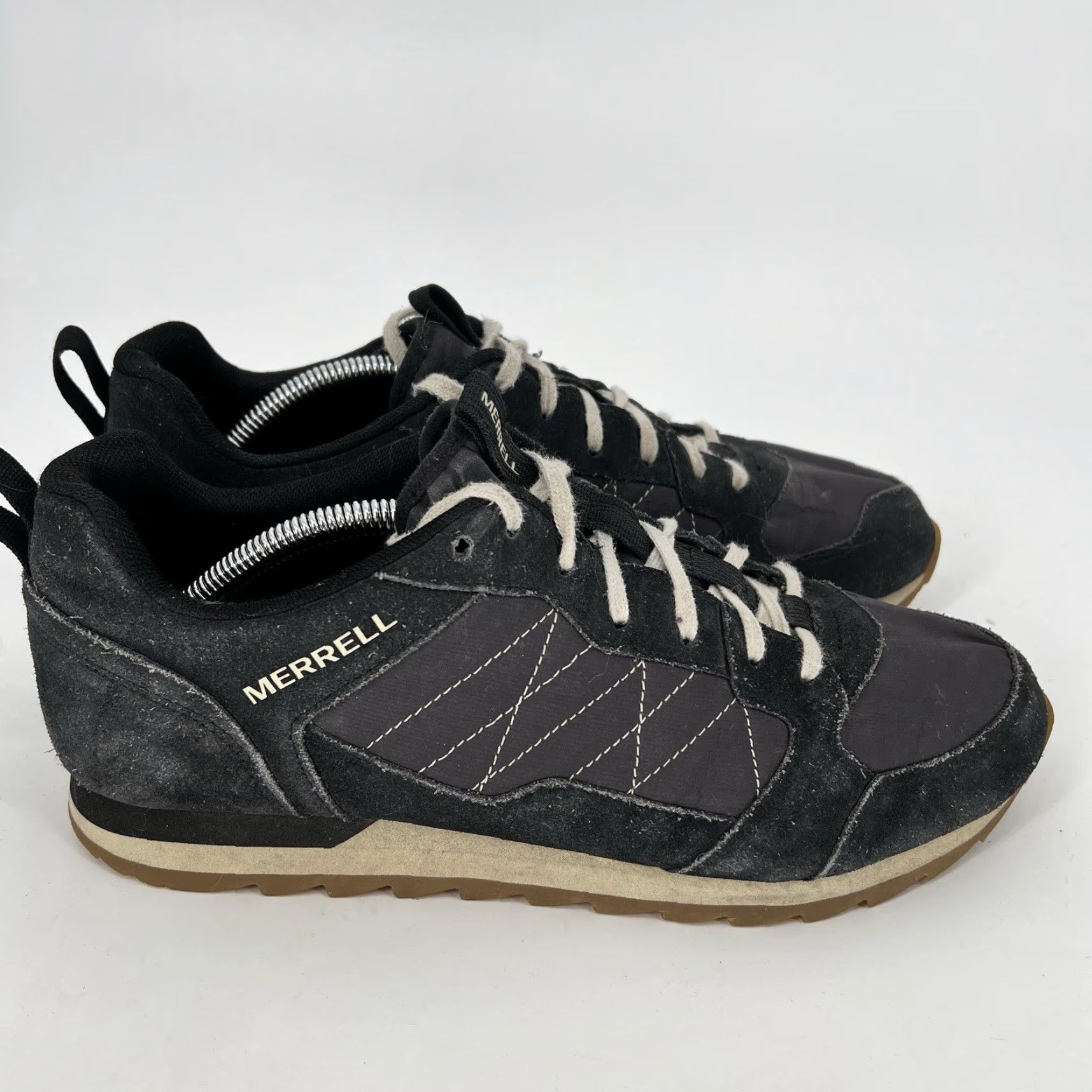 Merrell Merrell Alpine Retro Sneakers Mens Size 10 Navy Blue Leather Nylon Breathable Cushioned Comfort Low Top Rubber Outsole Hiking Walking Men Shoes Size US 10 / EU 43 - 4 Thumbnail