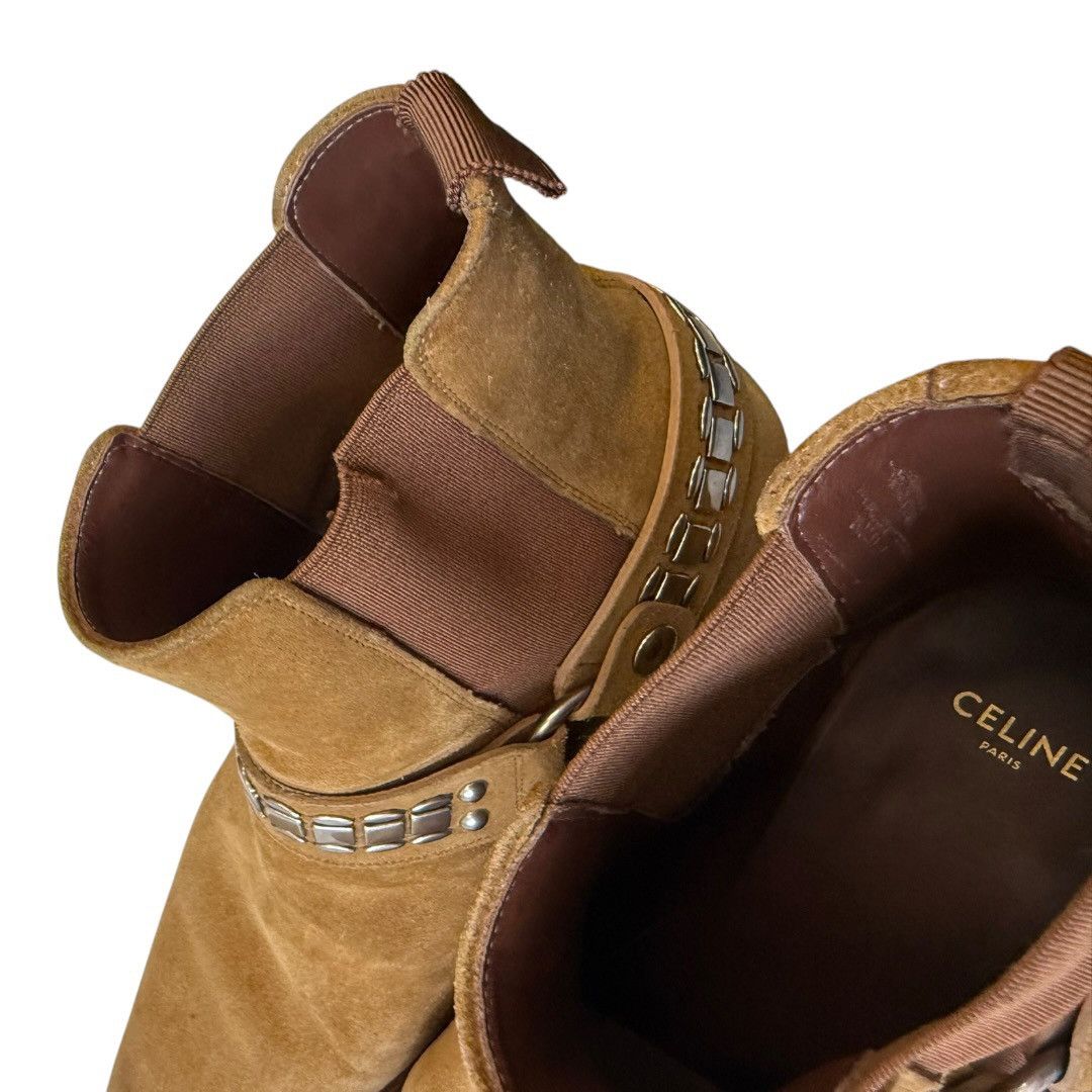 Celine Celine Studded Camargue Boot in Light Brown Suede / Silver Size US 8.5 / EU 41-42 - 3 Thumbnail