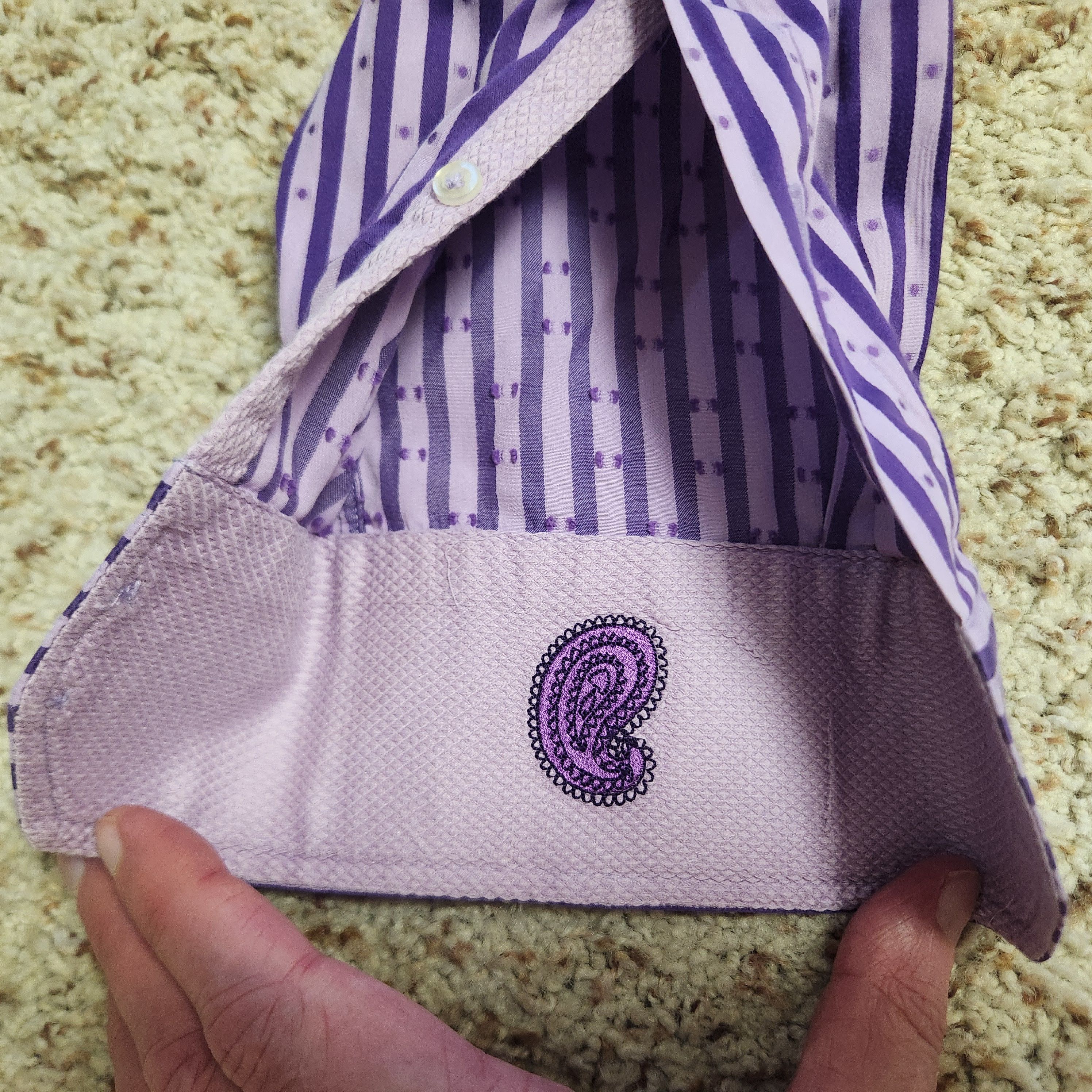 Robert Graham Robert Graham shirt XXL men's purple stripe Size US XXL / EU 58 / 5 - 7 Thumbnail