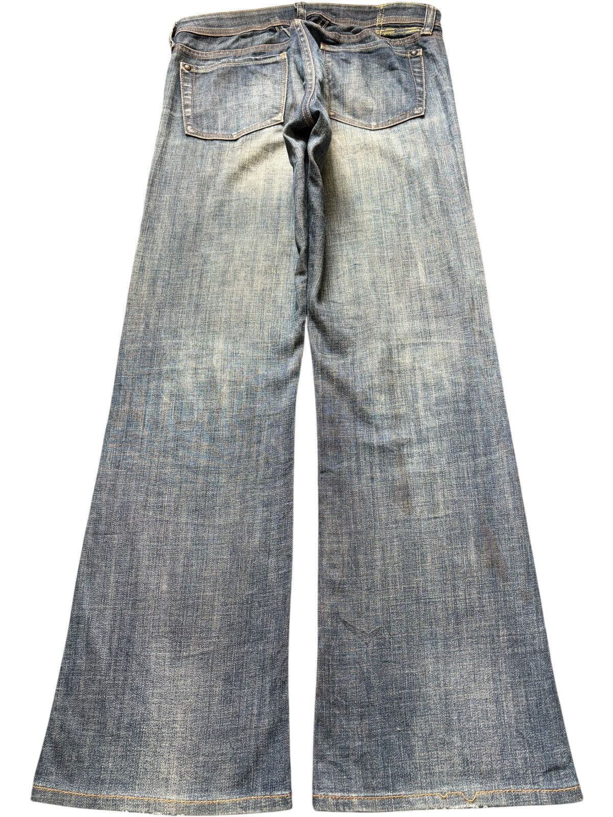 Marithe + Francois Girbaud Vintage Le Jean De Girbaud Mud Wash Distress Flare Jeans Size 30" / US 8 / IT 44 - 2 Thumbnail