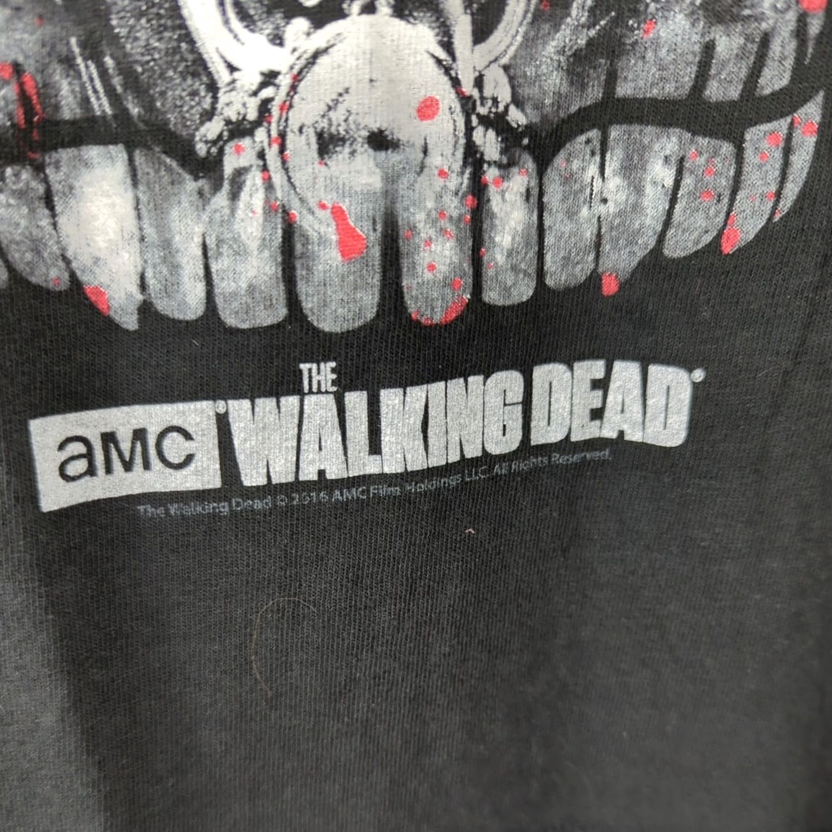 Vintage The Walking Dead T-Shirt Shirt Graphic Tee AMC Skull Montage Promo 2016 Size L Black Mens Size US L / EU 52-54 / 3 - 3 Thumbnail