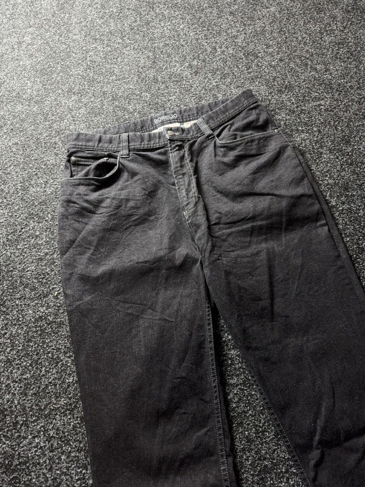 Vintage Luxury Avant Garde Borelio Black Straight Leg Denim Jeans Size US 33 - 5 Thumbnail
