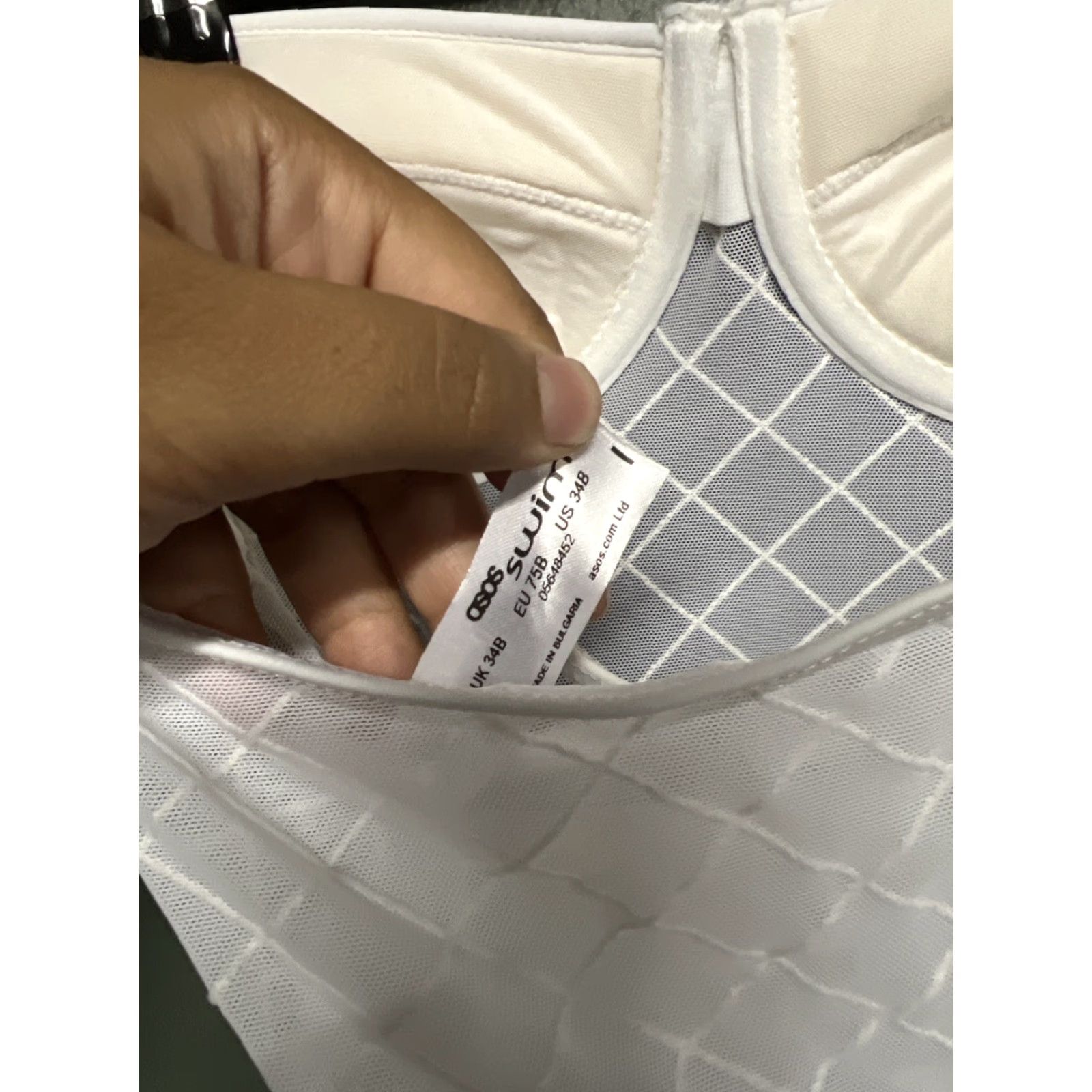 Asos ASOS Swim Womens One Piece Halter Swimsuit 34B White Size ONE SIZE - 3 Thumbnail