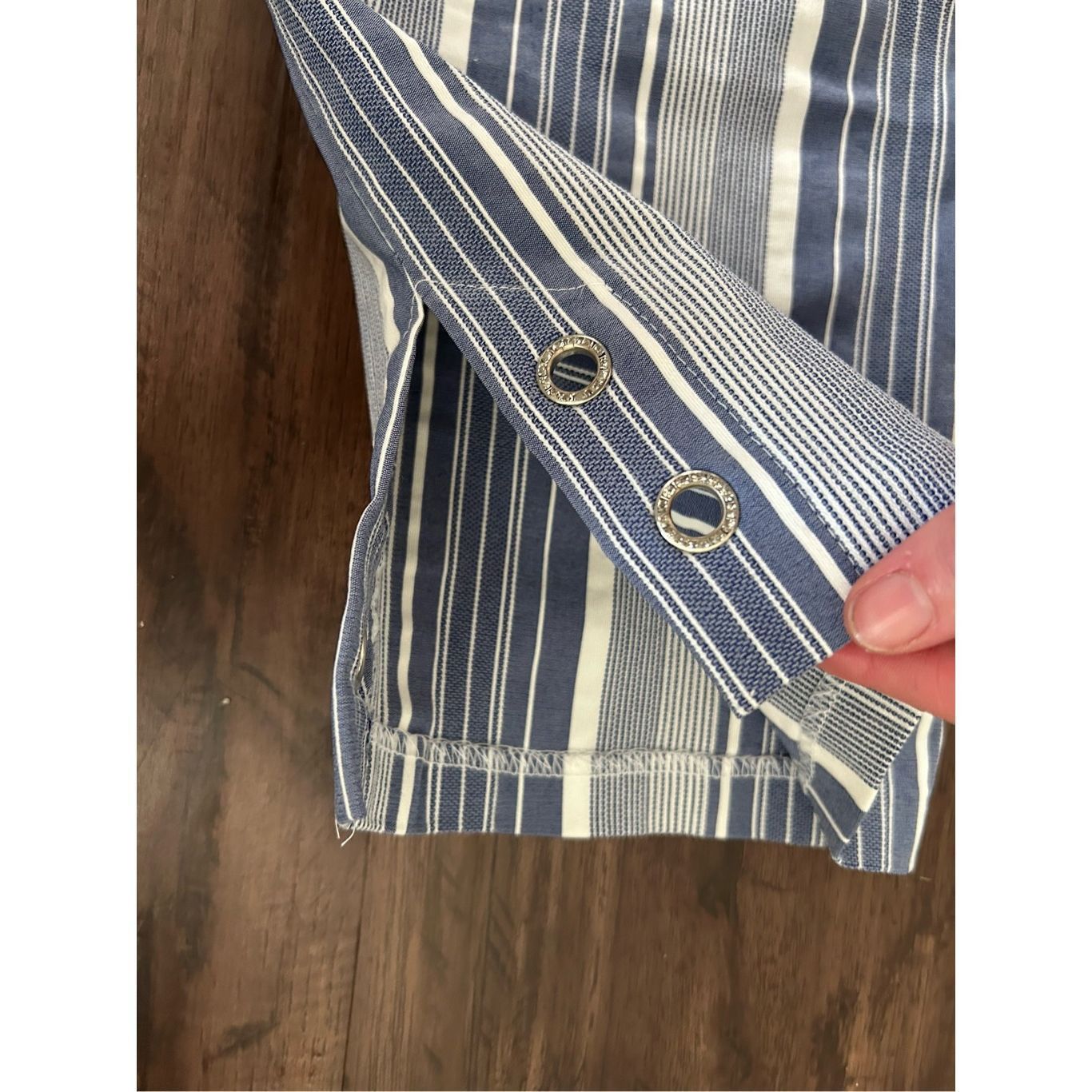Review HIVIEW Blue White Stripe Pull-on Capri Pants, Size 14P Petit Size 36" / US 14 / IT 50 - 8 Thumbnail