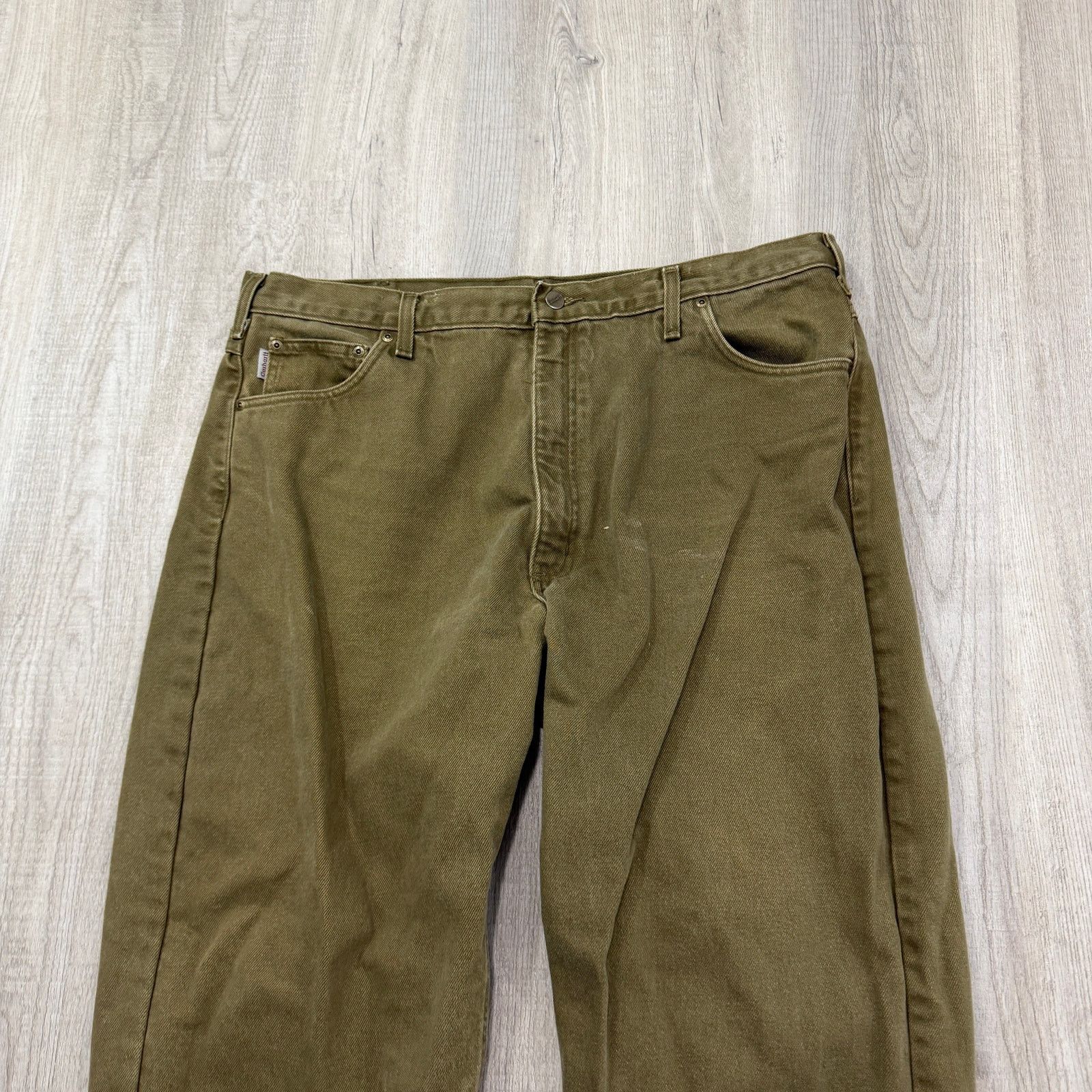 Carhartt Vintage Carhartt Flannel Lined Pants Men's 42x30 Olive Denim Size US 42 / EU 58 - 2 Thumbnail