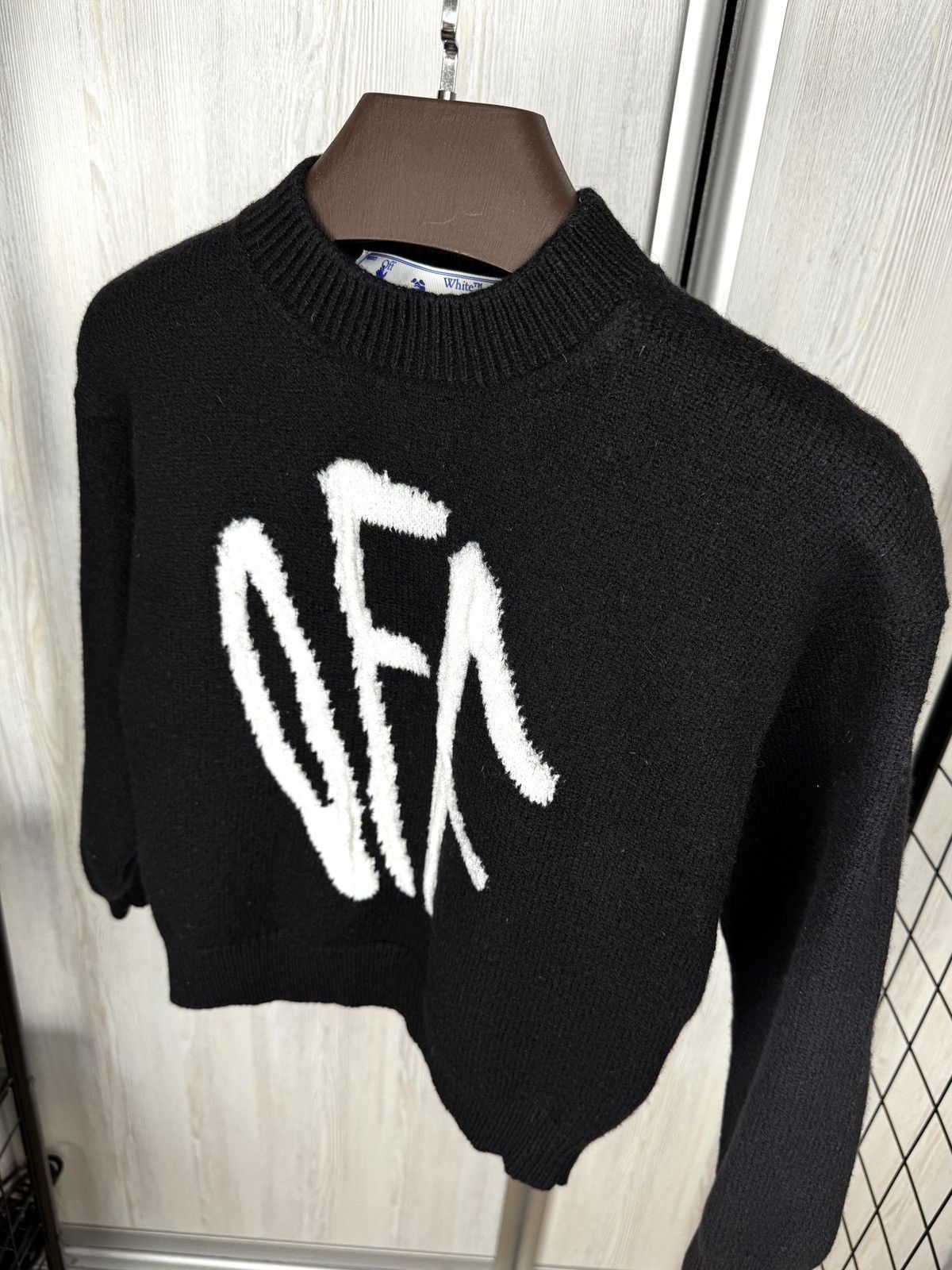 Off-White OFF-WHITE Graffiti Logo Intarsia Jumper Black sweater Size M / US 6-8 / IT 42-44 - 5 Thumbnail