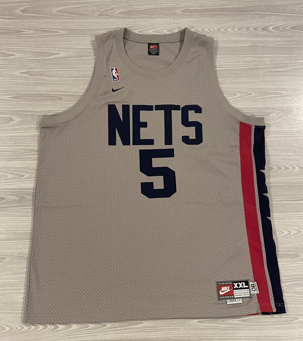 Nike × Vintage Vintage Nike Jason Kidd #5 New Jersey Nets Grey Men’s 2XL Size US XXL / EU 58 / 5 - 1 Thumbnail