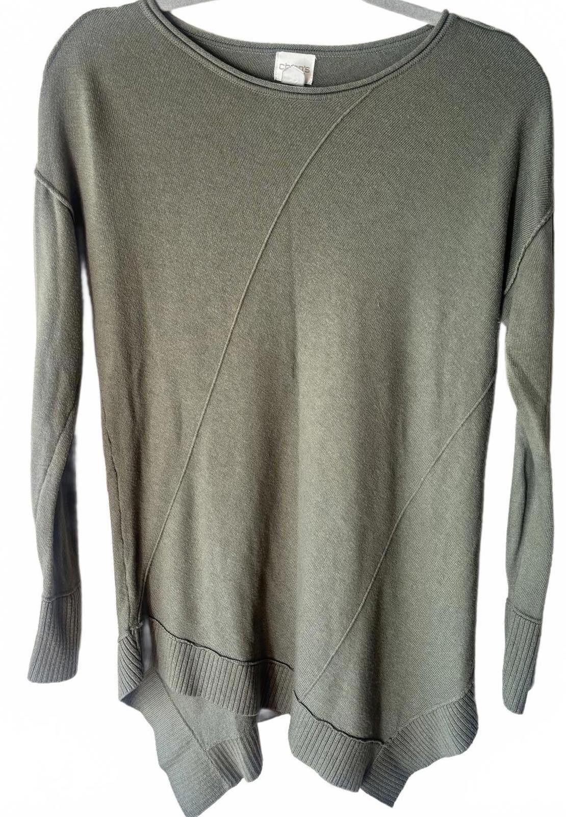 Chicos Chico Olive Green Women's Crew Neck Sweater Size XS / US 0-2 / IT 36-38 - 1 Thumbnail
