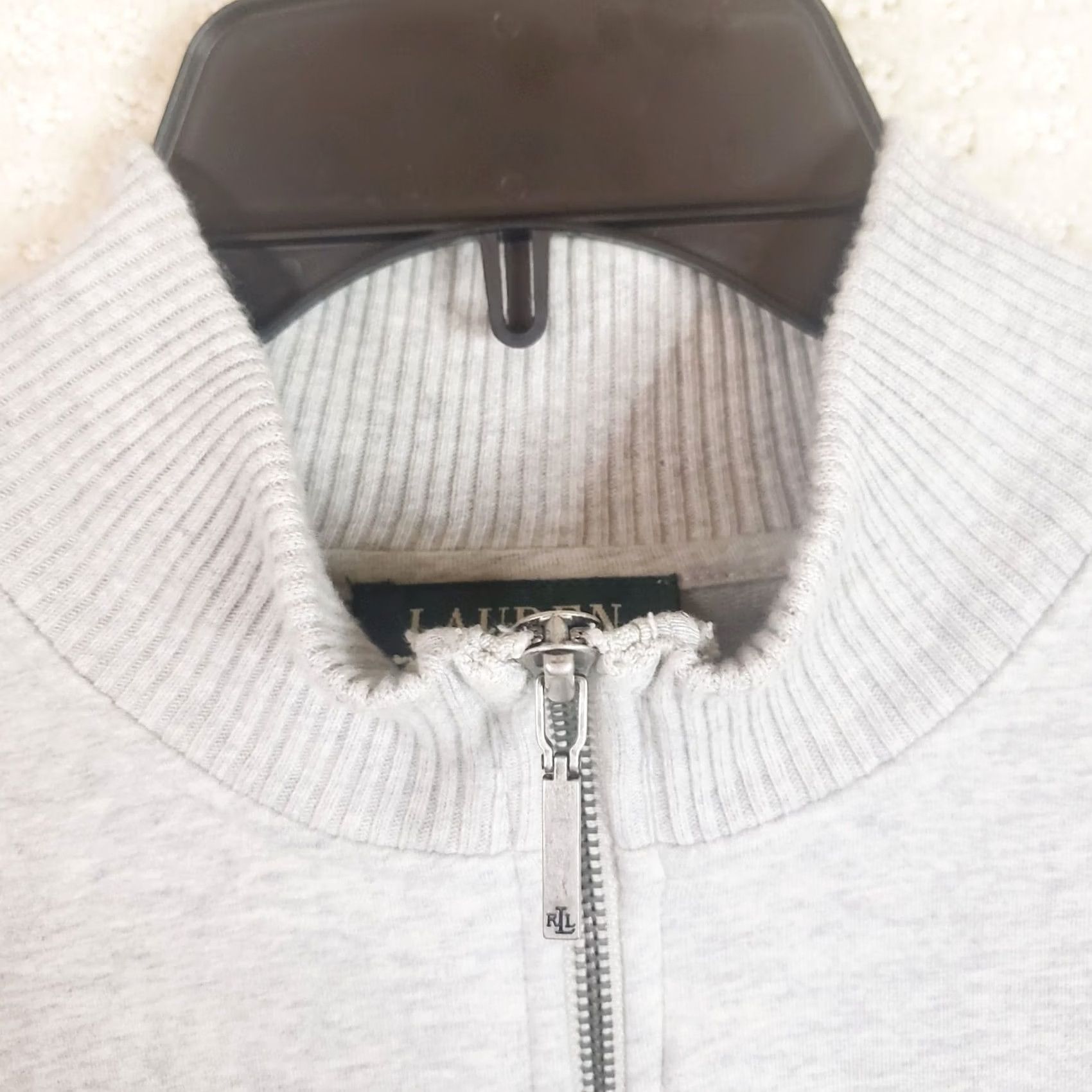 Ralph Lauren Lauren Ralph Lauren Active Jacket Womens XL Gray Jersey Full Zip Mock Collar Jacket Size XL / US 12-14 / IT 48-50 - 6 Thumbnail