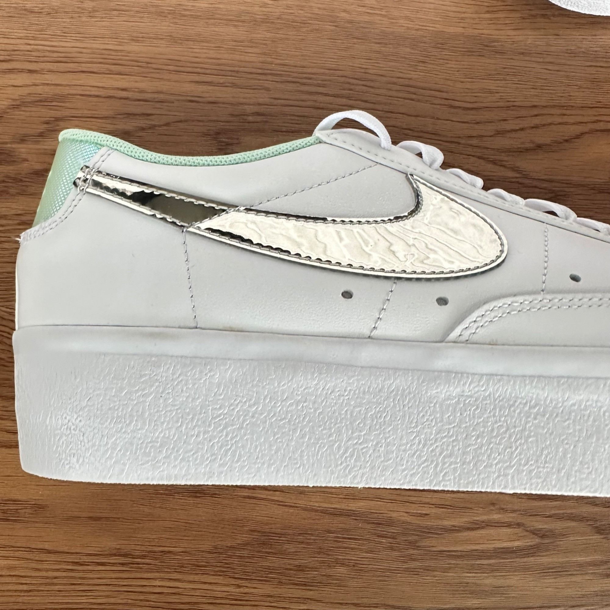 Nike ⭐Nike Blazer Low Platform Sz 10 Men's Shoes White Silver Sne Size US 10 / EU 43 - 10 Thumbnail