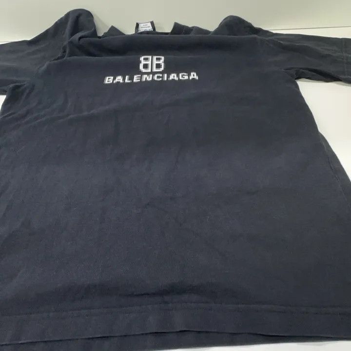 Balenciaga Balenciaga Balenciaga Black Mosaic Logo Short Sleeve TShir Size US S / EU 44-46 / 1 - 5 Thumbnail