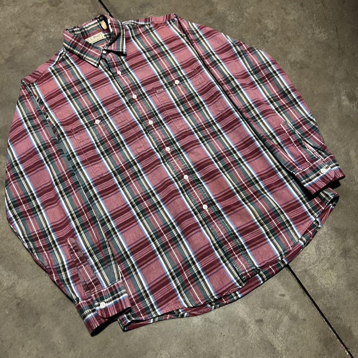 L.L. Bean Vintage LL Bean Plaid Flannel Shirt Button Up Outdoor Hiking Size US L / EU 52-54 / 3 - 2 Thumbnail