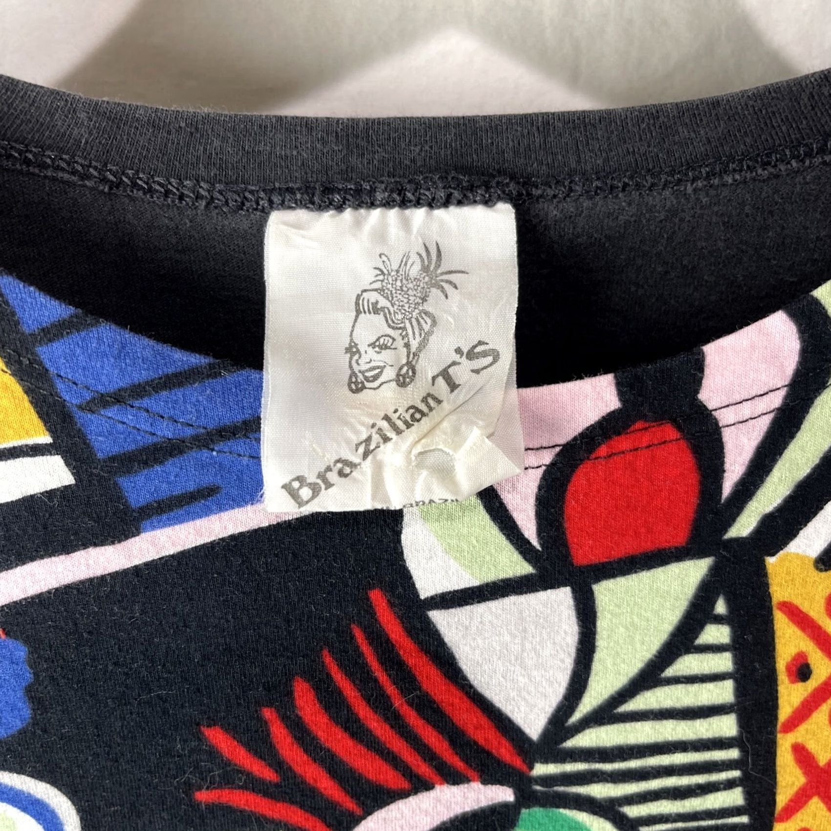 Vintage VINTAGE Pablo Picasso Shirt Mens XL Black Cotton Logo 3/4 Sleeve Brazilian T’s Modern Artwork Geometric Art History 90s? (adjusted) Size US XL / EU 56 / 4 - 7 Thumbnail
