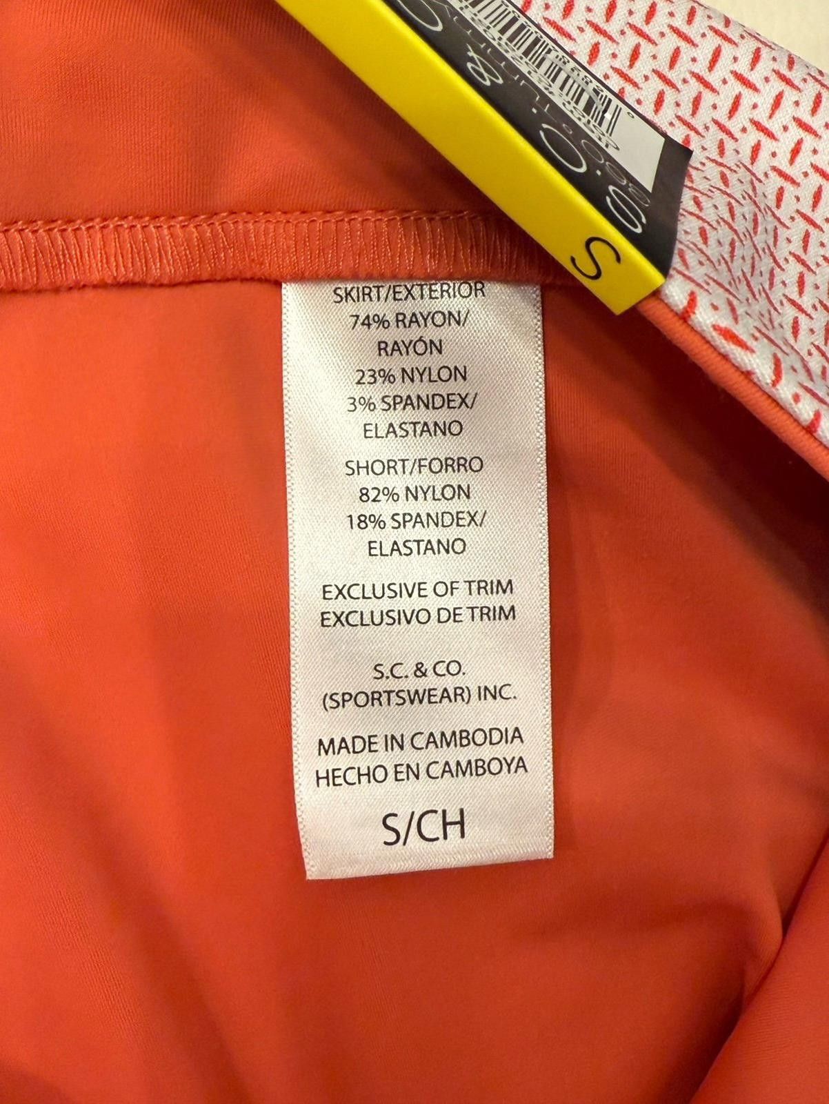 Designer S.C. & Co. Skort Sz S NWT Stretch Coral PrintTummy Control Size 28" / US 6 / IT 42 - 7 Thumbnail