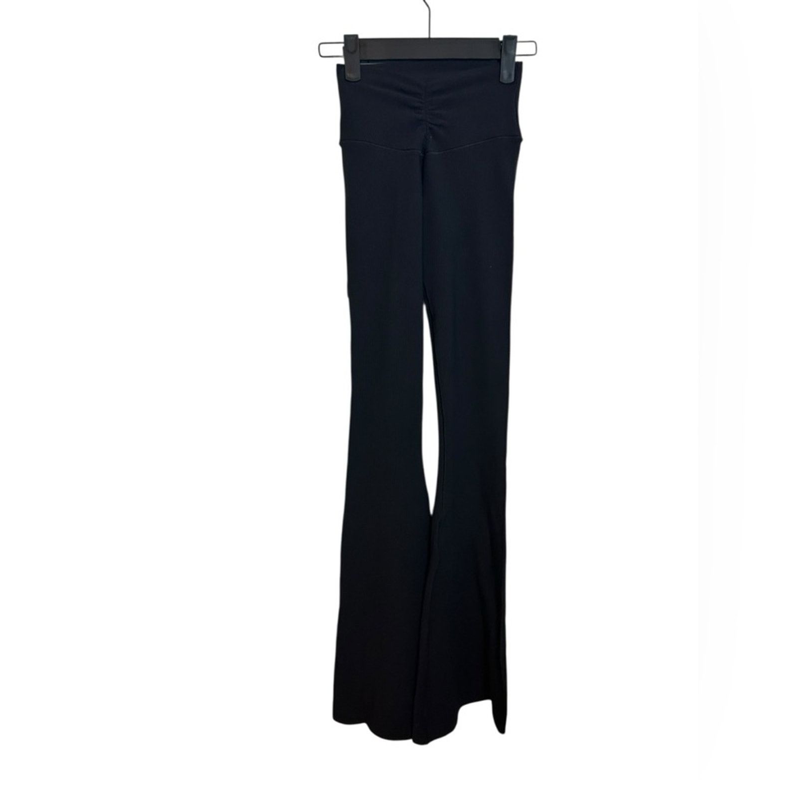 American Eagle Outfitters Aerie Real Me Black Waffle Knit High Rise Flare Leggings Size 26" / US 2 / IT 38 - 1 Thumbnail