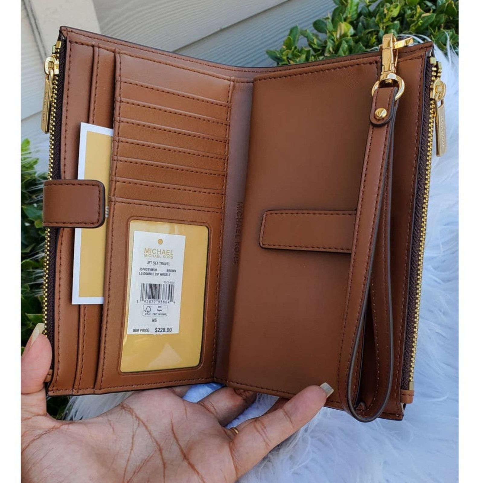 Michael Kors Wallet Brown MK Signature With Gift Box