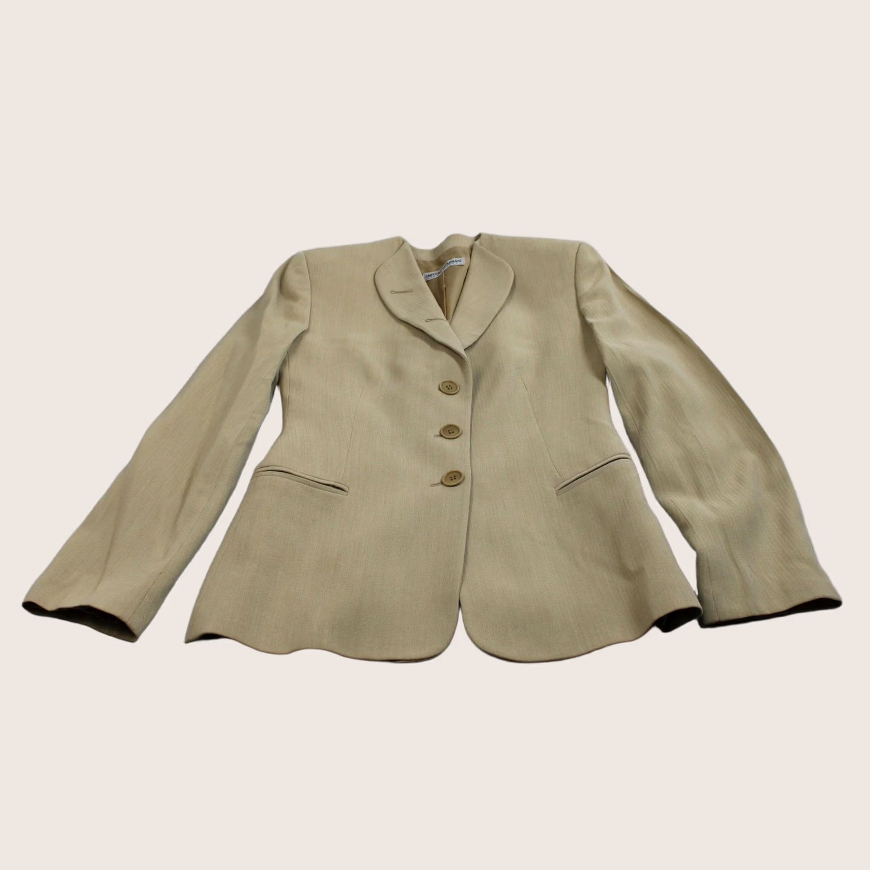 Emporio Armani Emporio Armani Jacket Womens 42 Beige Vintag Blazer Women Wool Blend Italy Quiet Luxury Size M / US 6-8 / IT 42-44 - 1 Thumbnail