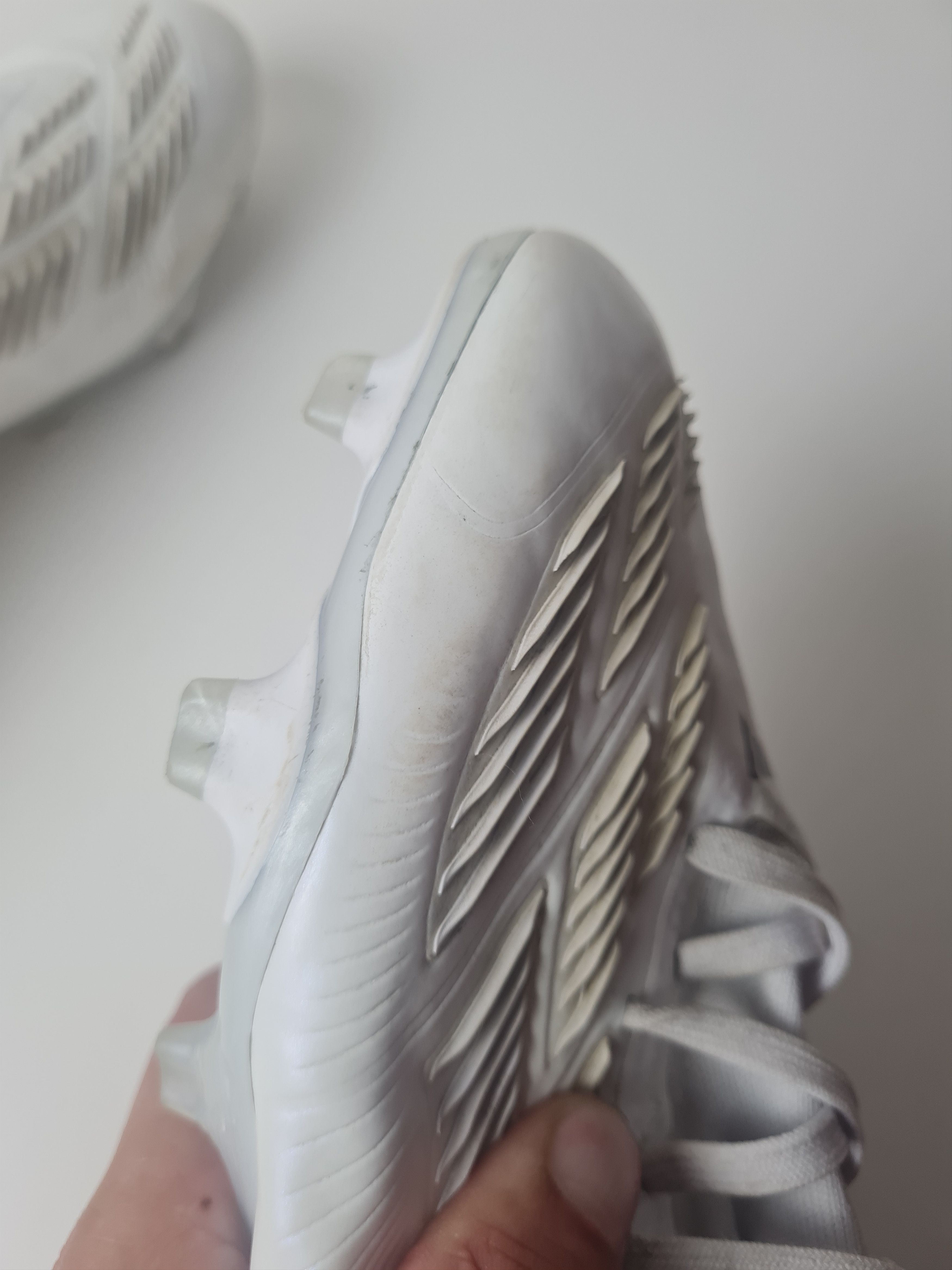 Adidas Football Soccer Adidas PREDATOR Pro FG Cleats White Silver Size US 12.5 / EU 45-46 - 15 Thumbnail
