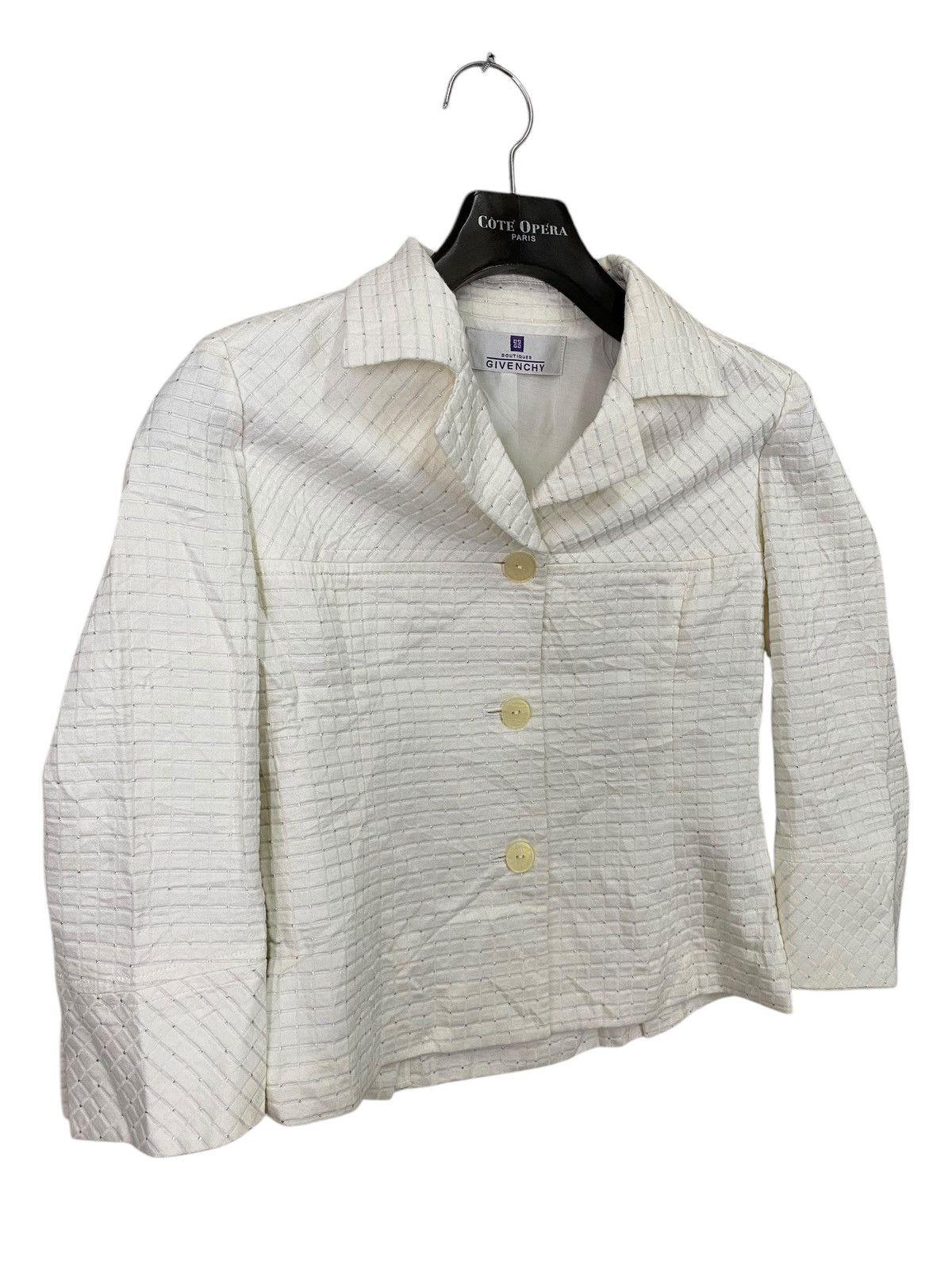 Designer × Givenchy × Vintage Boutiques givenchy plaid crop blazer Size M / US 6-8 / IT 42-44 - 2 Thumbnail