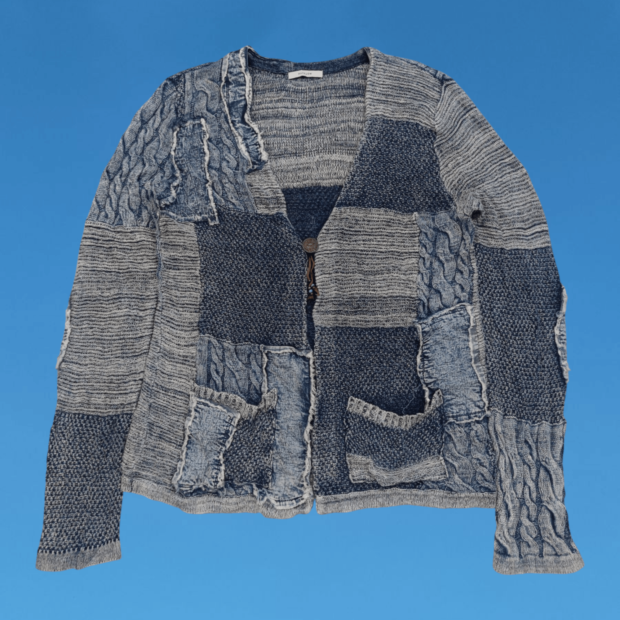 Japanese Brand Japanese Brand Bayflow Patchwork Grunge Style Cardigan Knit Size US M / EU 48-50 / 2 - 1 Thumbnail