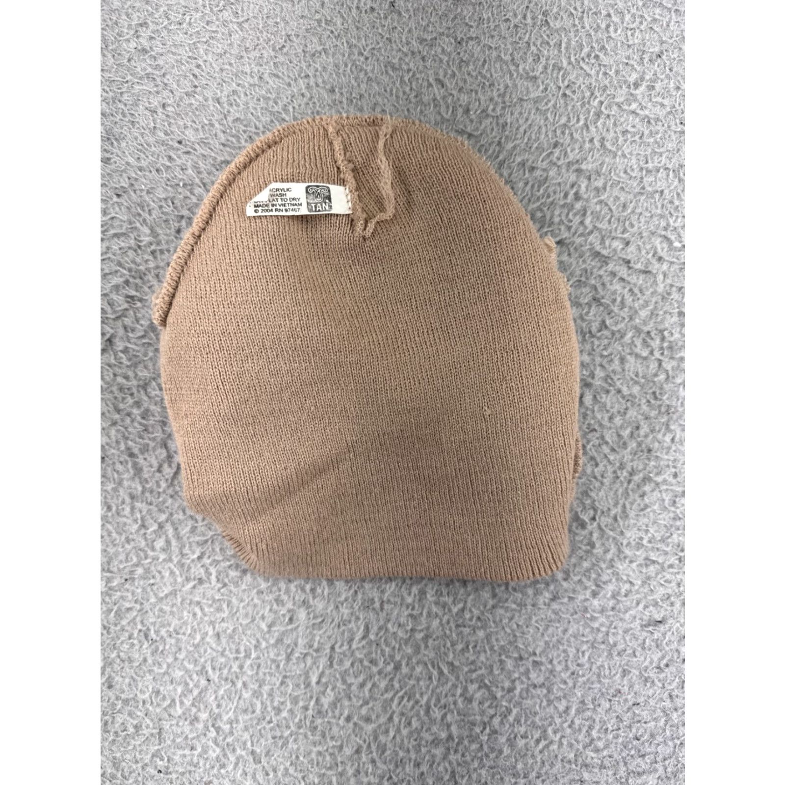 Vintage VINTAGE CamilleBloom Beanie Toque Adult One Size Beige Acrylic Knit Bill Brim Size ONE SIZE - 4 Thumbnail