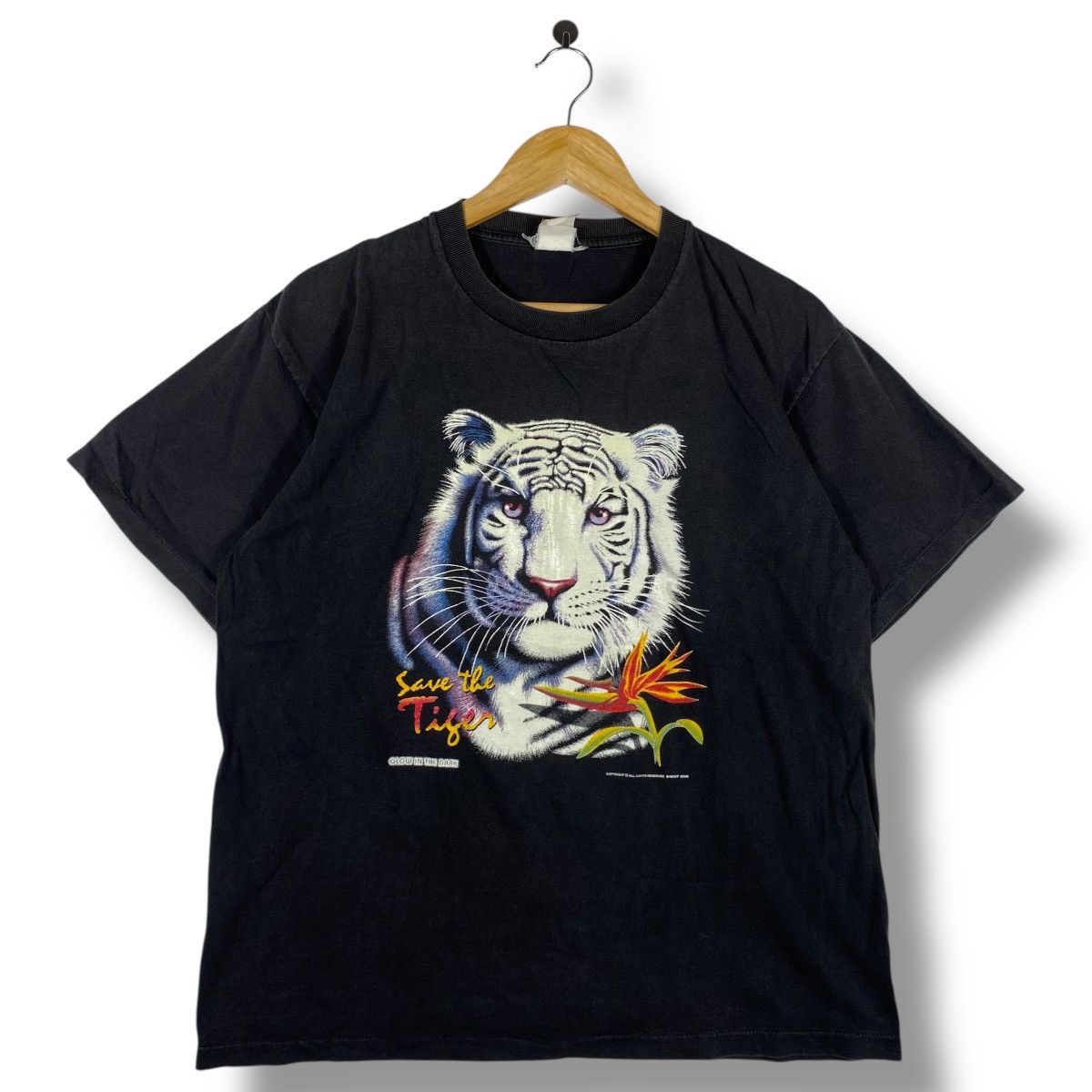 Vintage Vintage 90's SAVE THE TIGER Glow In The Dark Graphic Tee Size US L / EU 52-54 / 3 - 1 Thumbnail