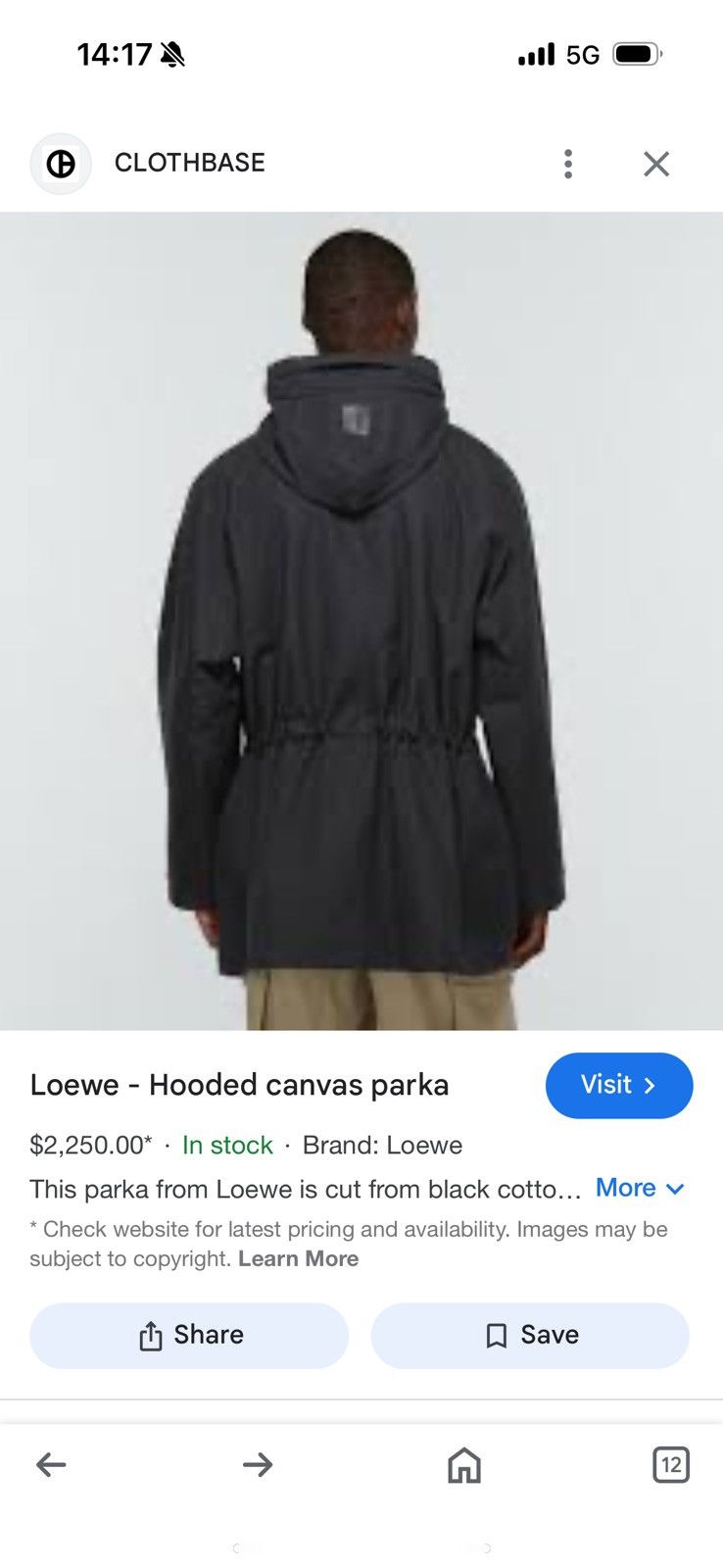 Loewe LOEWE coat parka STUDY SIZES IN PHOTOS BY TAPE MEASURE Size US L / EU 52-54 / 3 - 20 Thumbnail