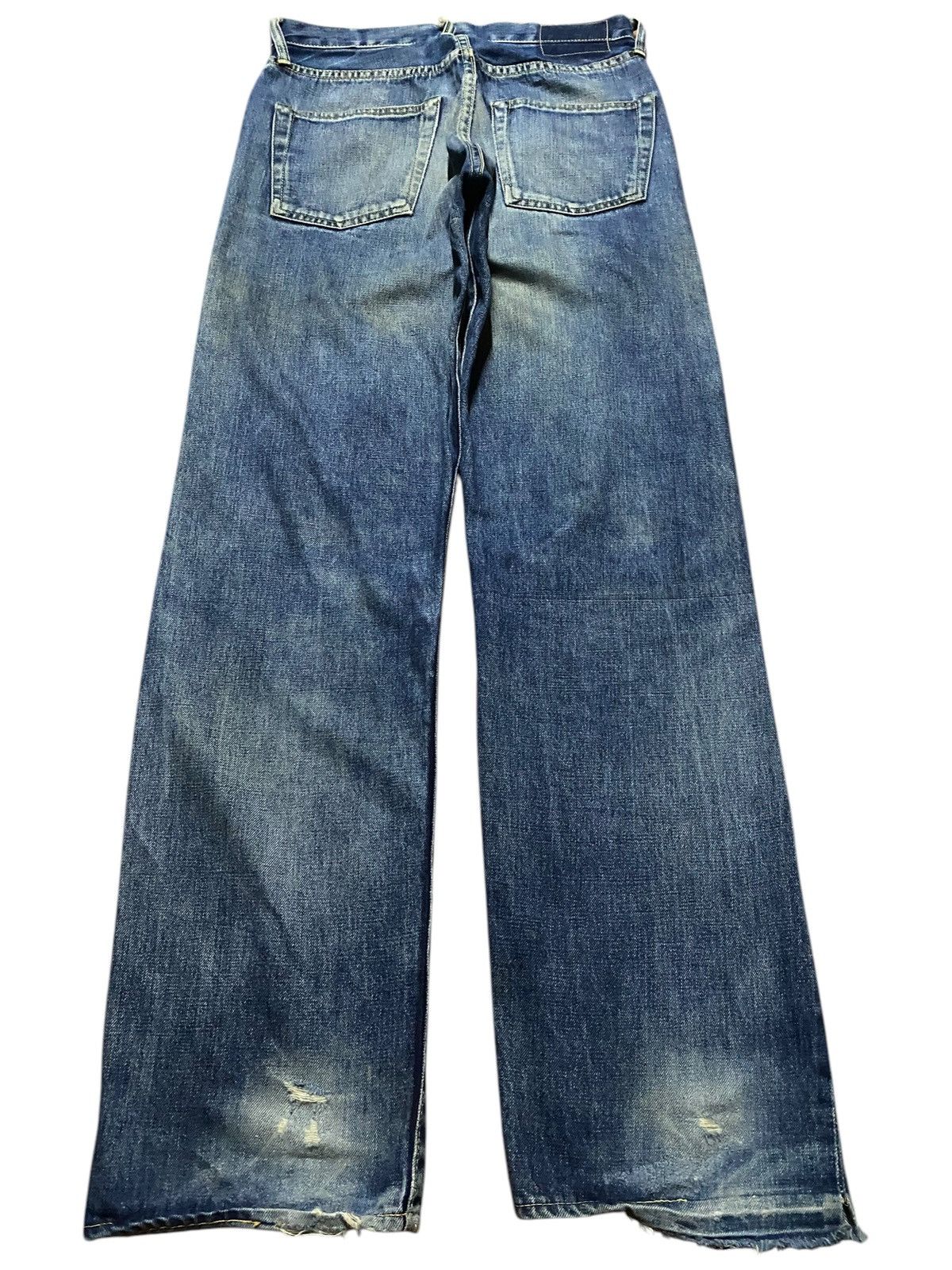 Denime Vintage Denime Selvedge Mud Wash Distressed Loose Jeans Size US 30 / EU 46 - 2 Thumbnail
