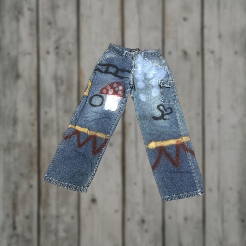 Levi's Mens Baggy Cargo Jeans Extra Large XL Graffiti Art Grunge Skate