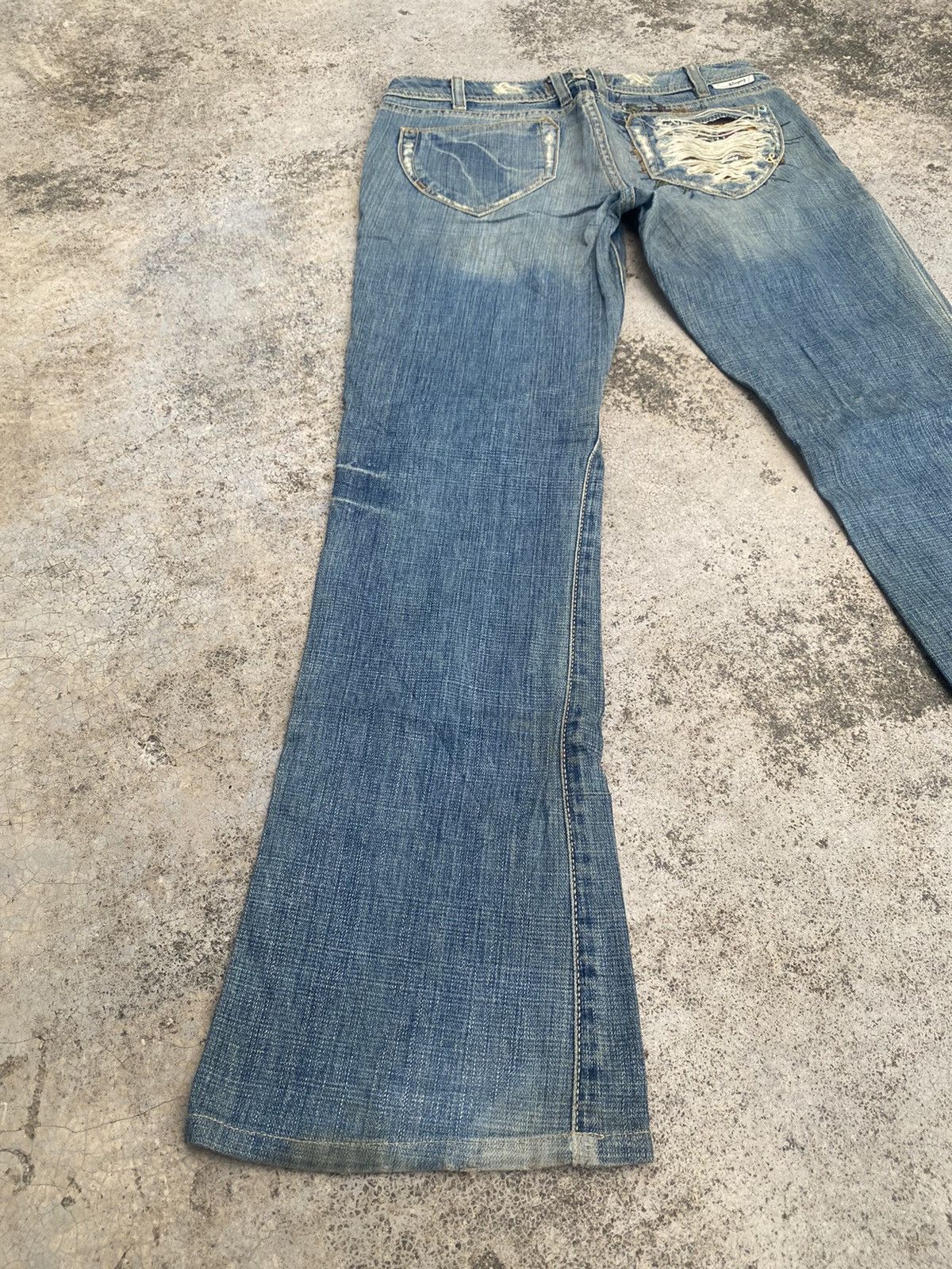 Japanese Brand Flare Jeans Jc Company Distressed Embroidered Skull Bootcut Size US 30 / EU 46 - 13 Thumbnail