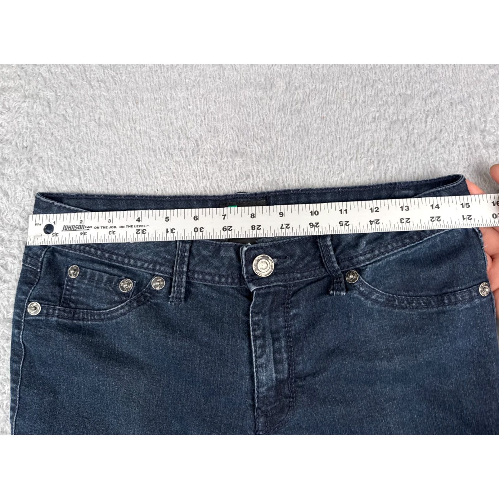 Vintage ANA Jeans Womens Jeans 6 Blue Denim Flared Low Rise Cotton Blend 30x31 Denim 5-Pocket Dark Wash Casual Womens Jeans Size 28" / US 6 / IT 42 - 7 Thumbnail