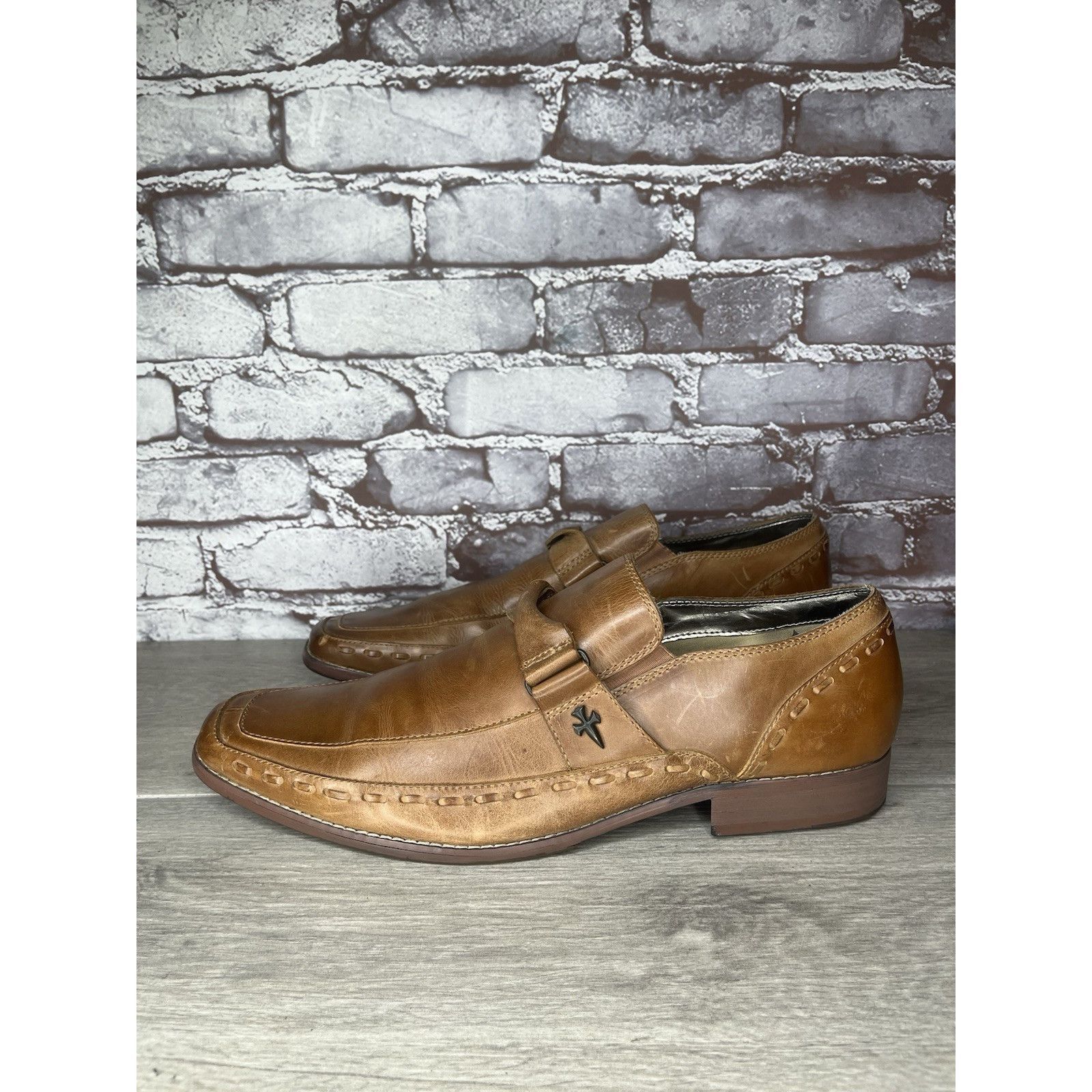 Mark Nason Lounge Mark Nason Brown Leather Square Toe Loafers Dress Sho Size US 11 / EU 44 - 19 Thumbnail