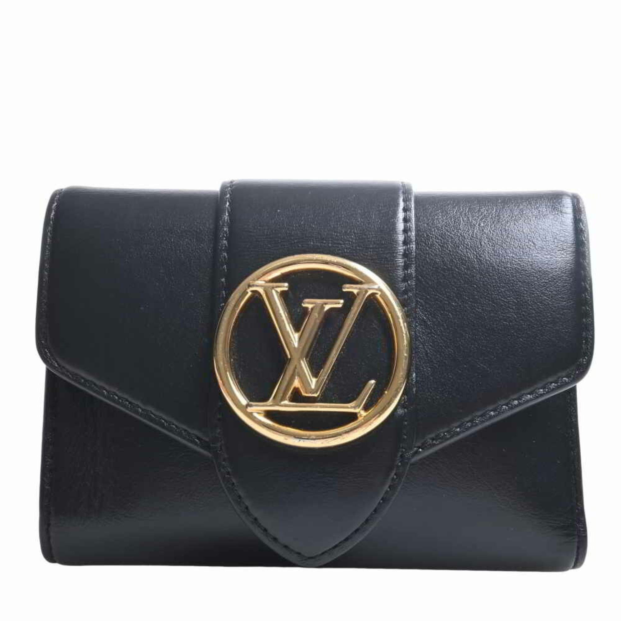LOUIS VUITTON Louis Vuitton Canvas Leather Portefeuille LV Pont