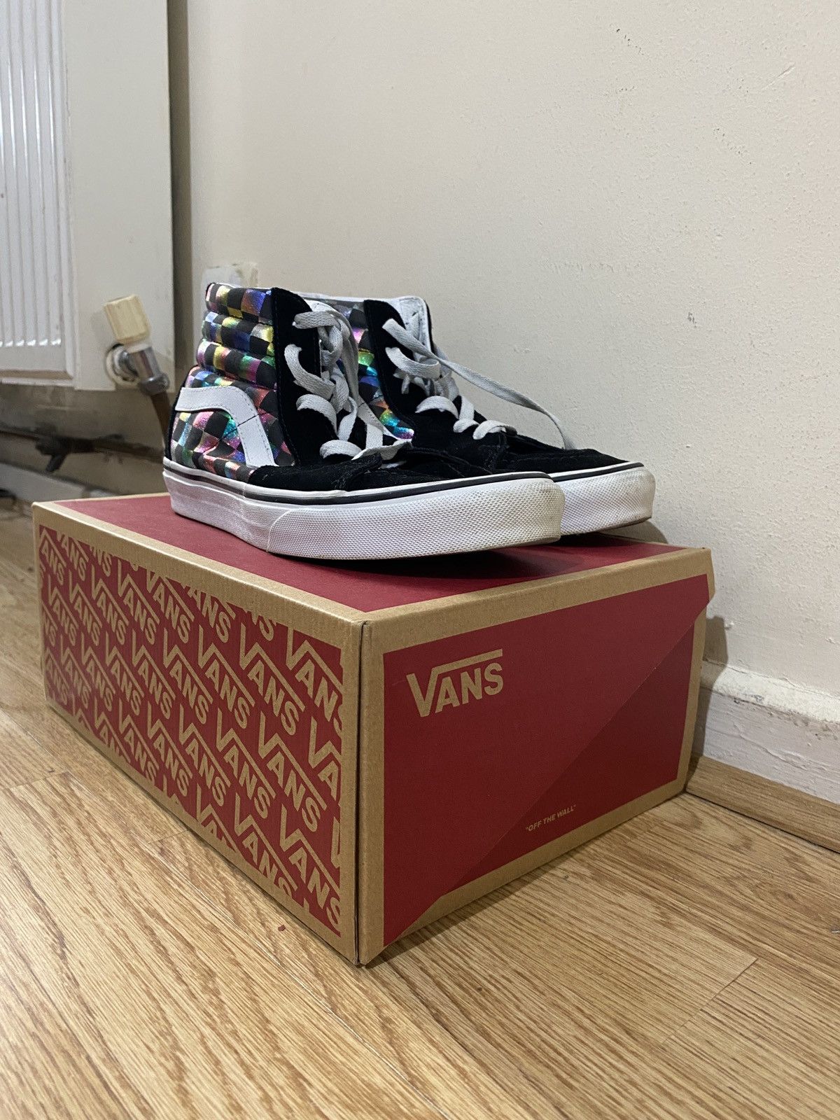 Iridescent Vans Checkered Sk8-Hi