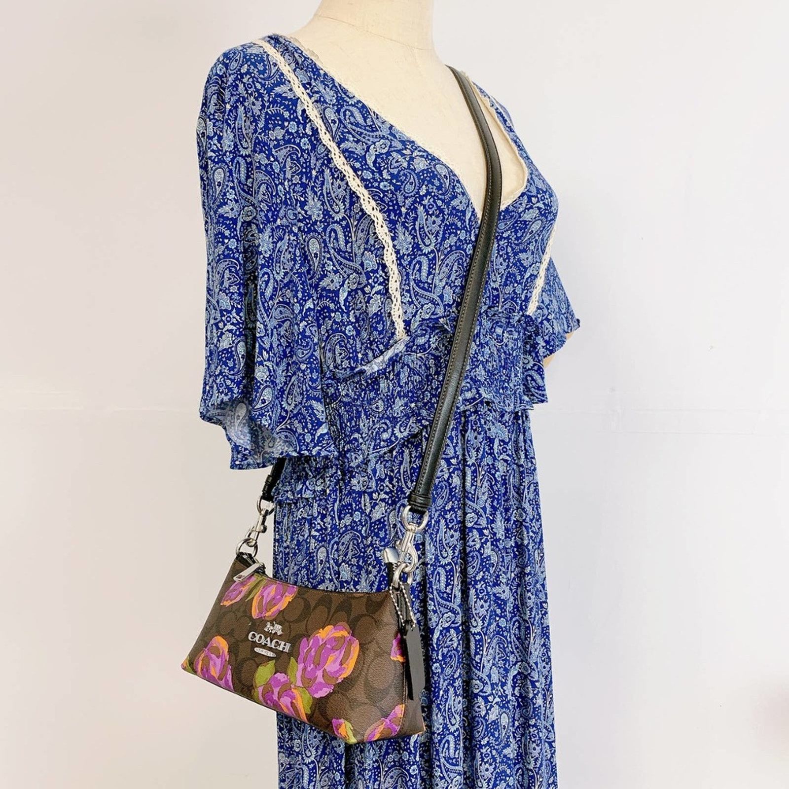 Coach Cl406 Charlotte Shoulder Bag In Sig Brown Iris Multi, Women's
