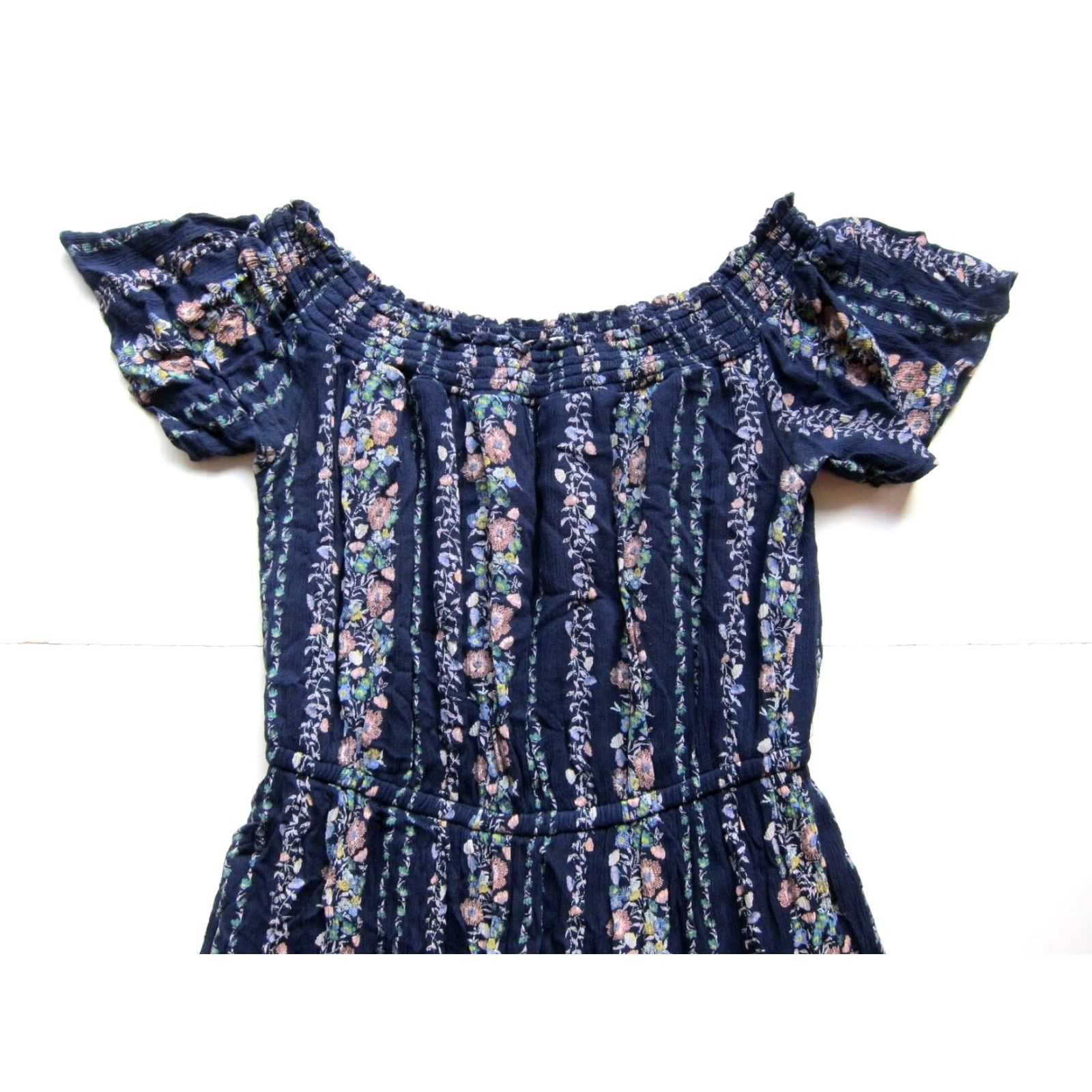 Old Navy Old Navy Floral Off Shoulder Midi Dress - 100% Rayon Maxi Sheath M Women Pink Blue Green Floral Off Shoulder Midi Dress M Size M / US 6-8 / IT 42-44 - 3 Thumbnail