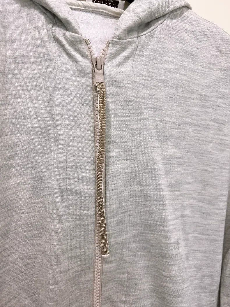 Brunello Cucinelli Brunello Cucinelli Grey Beaded Hooded Zip-Up Sweatshirt Ja Size S / US 4 / IT 40 - 3 Thumbnail