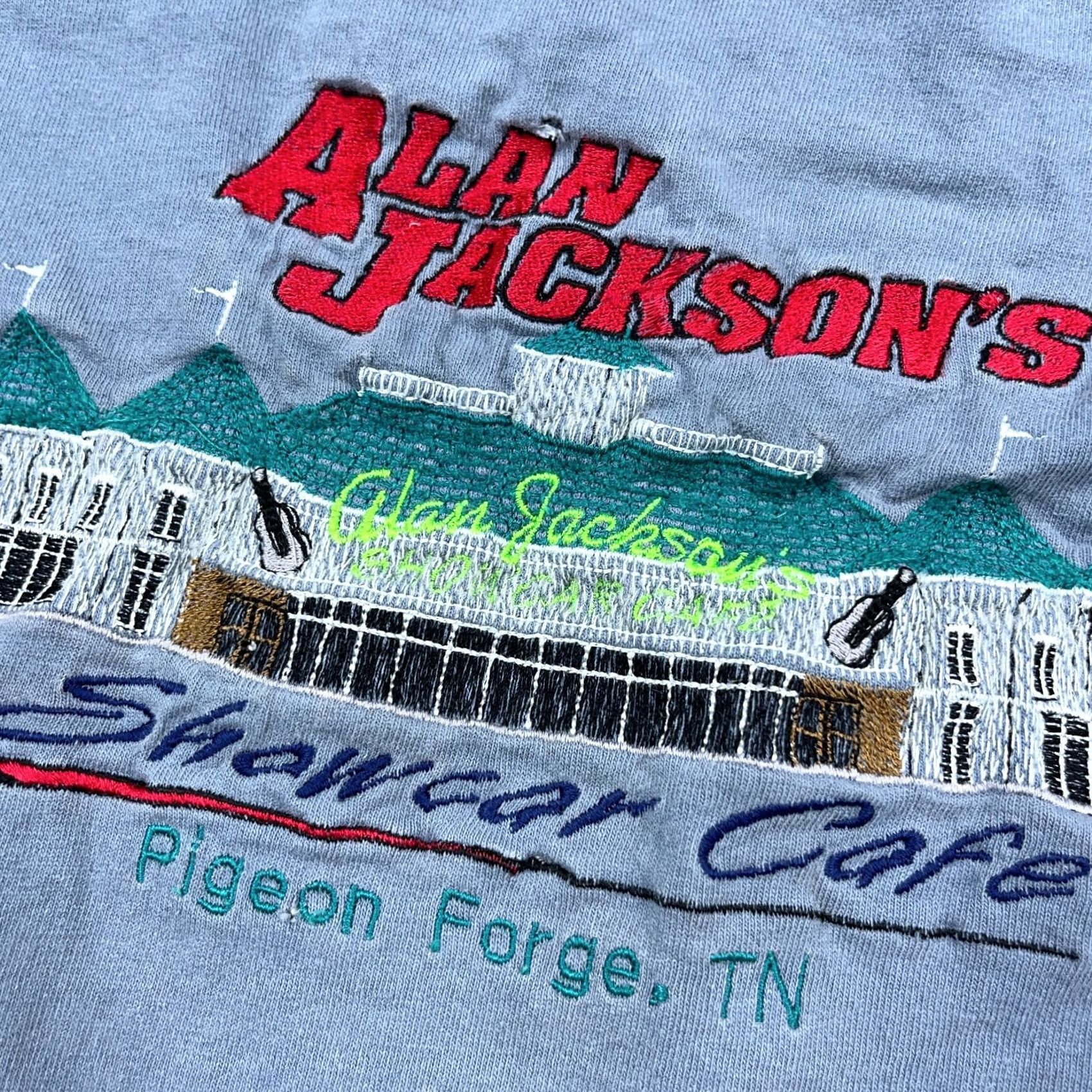 Lee Vintage Cafe Pigeon Forge Country Band Carshow Allan Jackson Shirt Men XL Blue Size US XL / EU 56 / 4 - 3 Thumbnail
