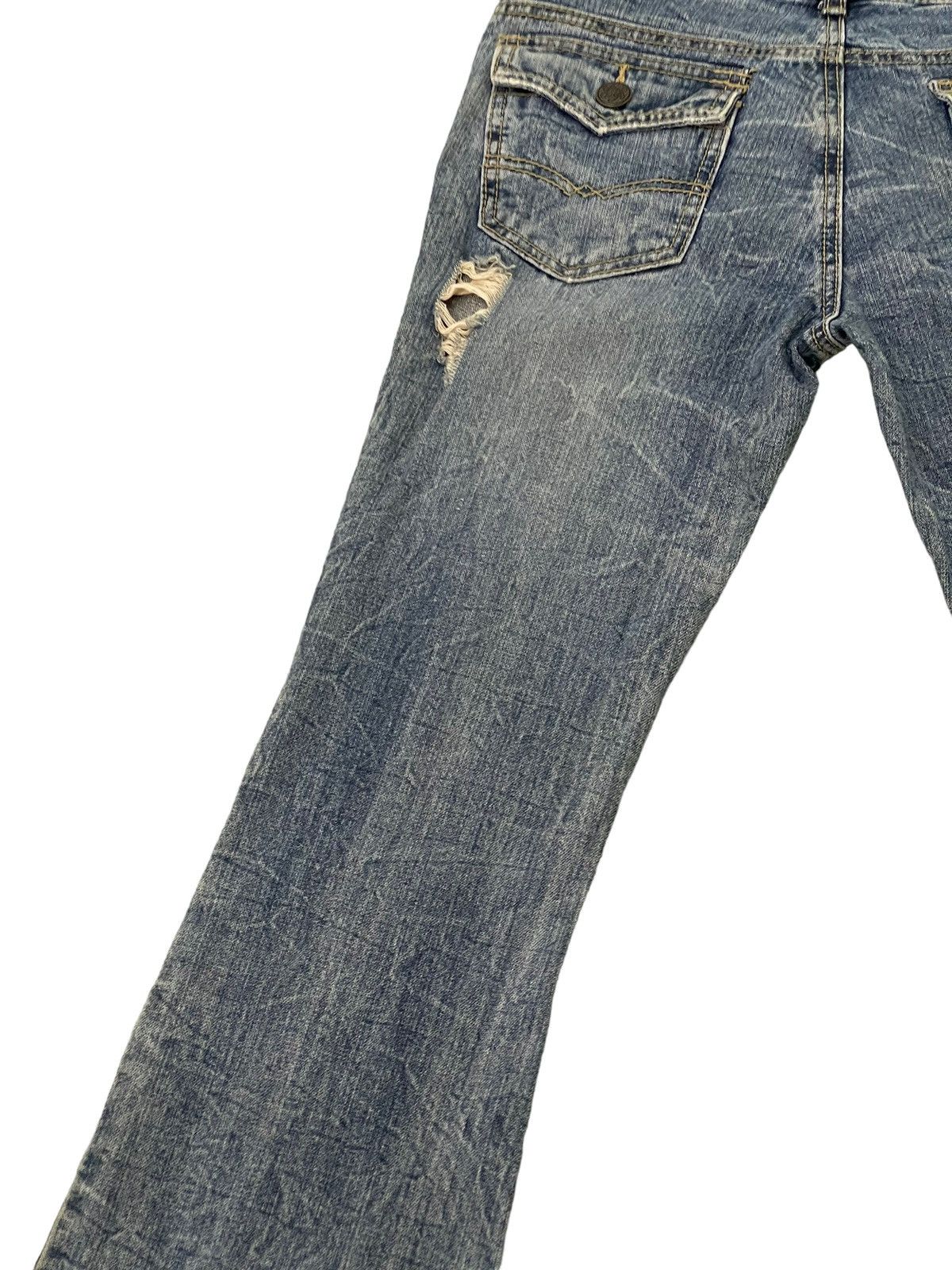 Japanese Brand Flare Jeans Colza Distress Low Rise Boot Cut 7🟦4 Size US 29 - 16 Thumbnail